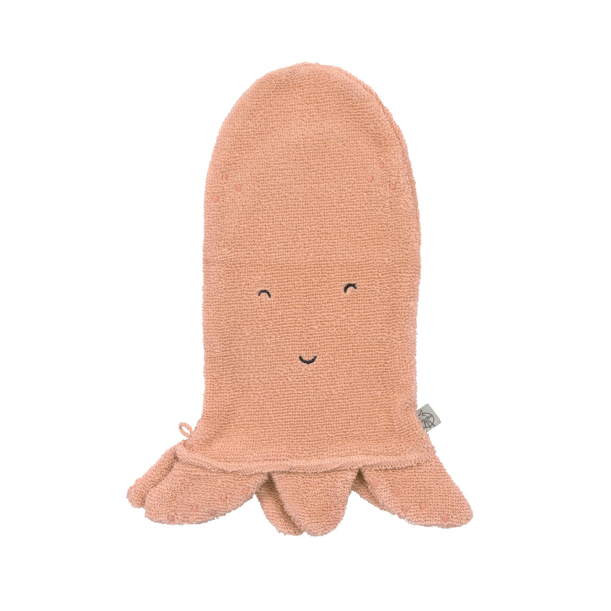 LÄSSIG Children's Play Wash Mitt Terry Cloth Fabric Cotton Play Wash Glove GOTS Octopus