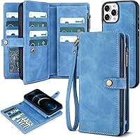 Vista 40 de TwoHead Funda tipo cartera para iPhone 12 Pro Max con tarjetero, funda magnética desmontable para teléfono 12 Pro Max, piel sintética, a prueba