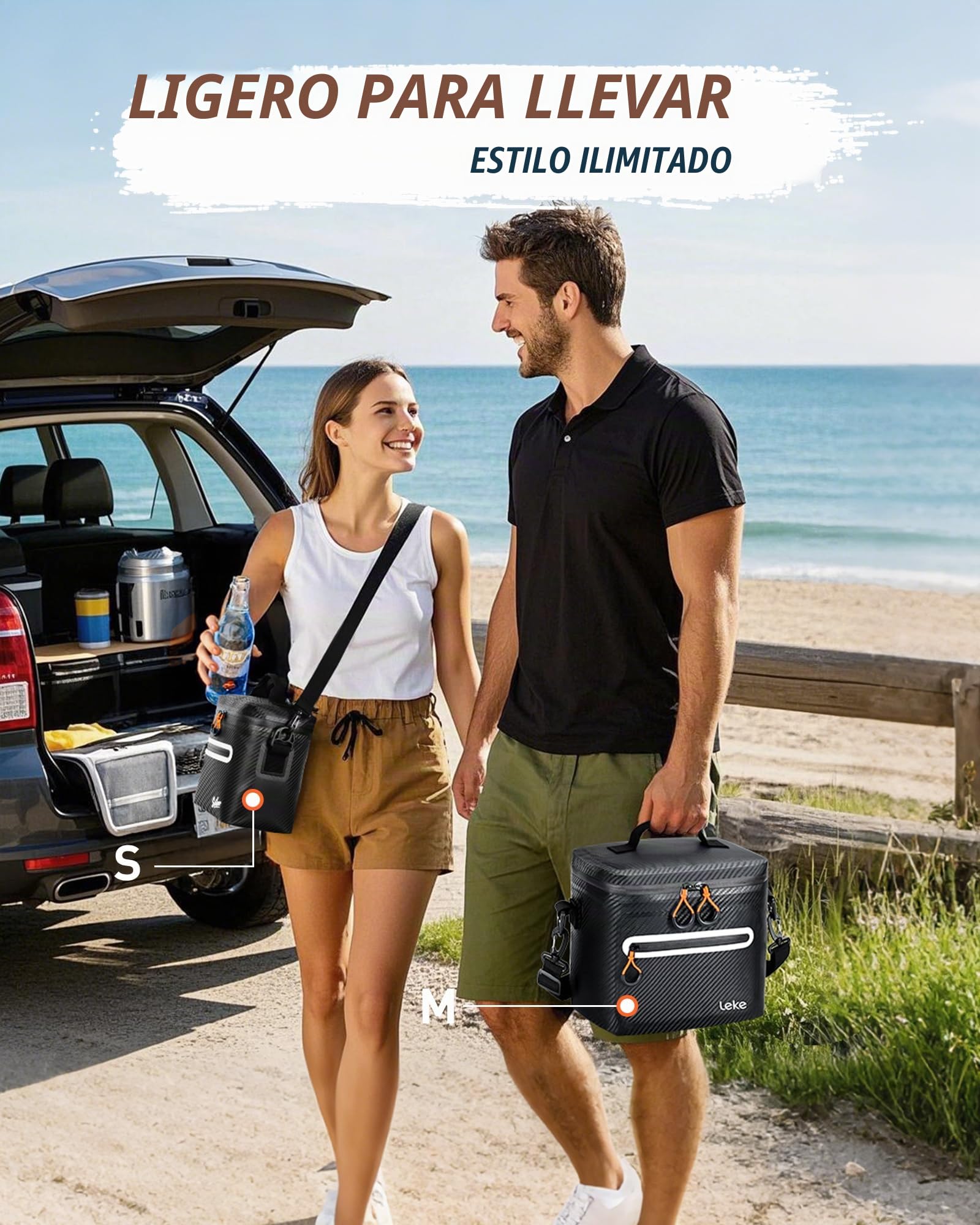 Lekesky Bolsa Termica Porta Alimentos 20 litros, Bolsa Nevera e Impermeable, Mantiene la Temperatura hasta 24 Horas, Ideal para Picnics, Acampadas, Excursiones a la Playa y Barbacoas,Negro