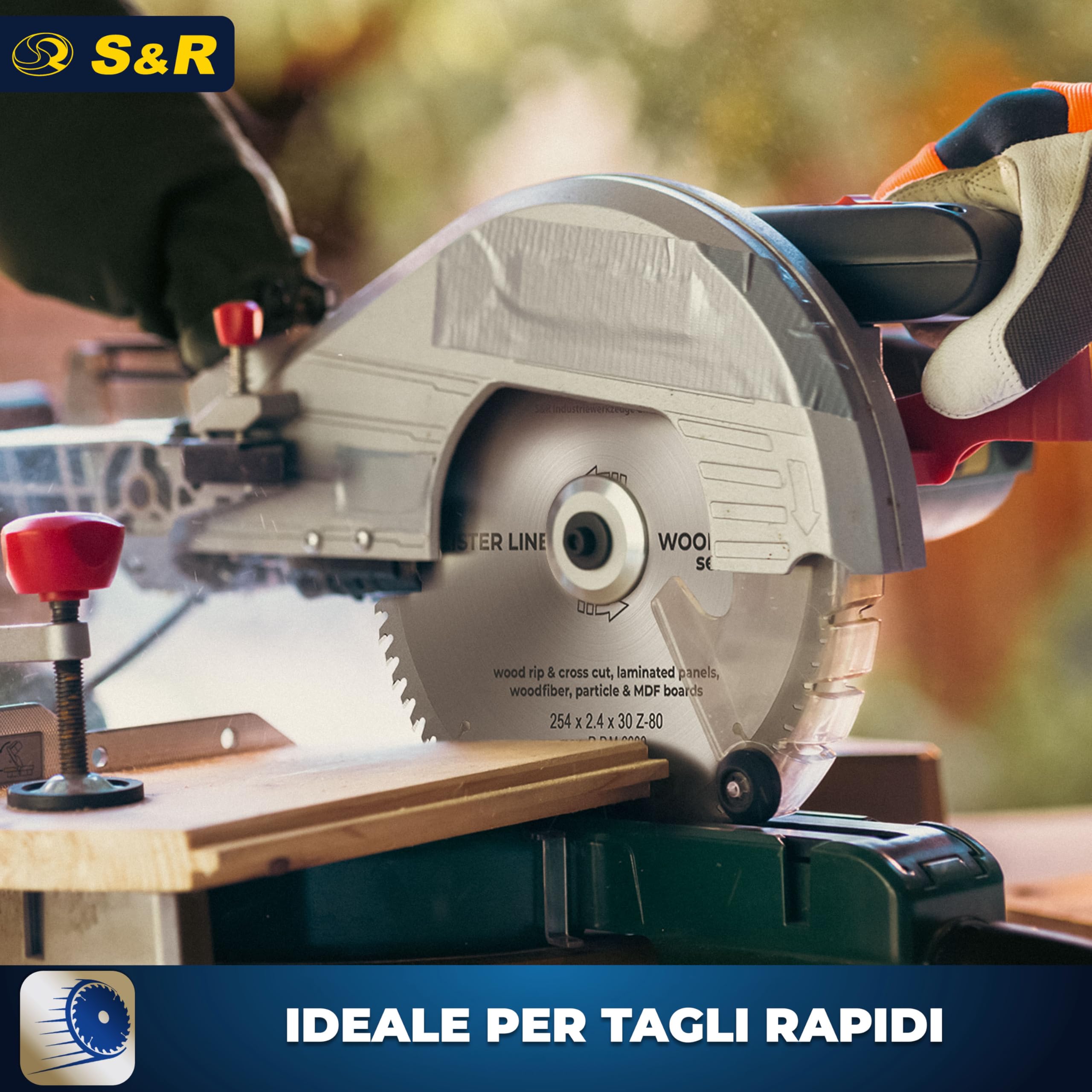 S&R Lama per Sega Circolare 254. Disco Smerigliatrice Taglio Legno Professionale (254 x 30 x 2,4mm 80 Denti) compatibile con sega a immersione e sega circolare Bosch e Makita