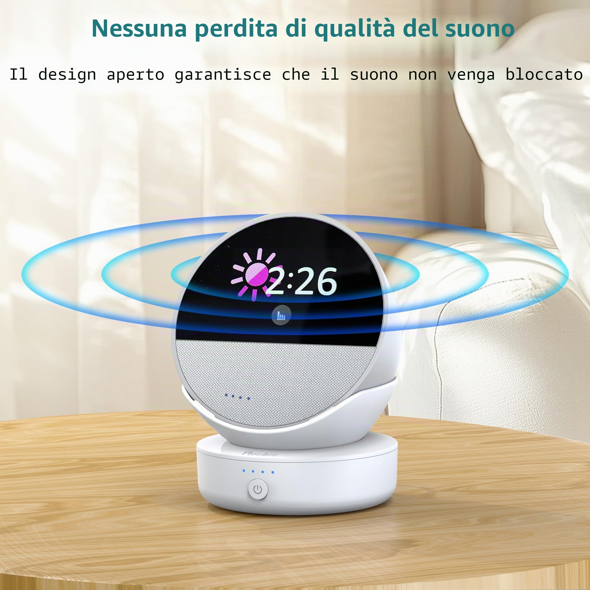 PlusAcc Batteria portatile per spot - Docking station ricaricabile con porta USB-C per ricarica iPhone/auricolari (bianco)