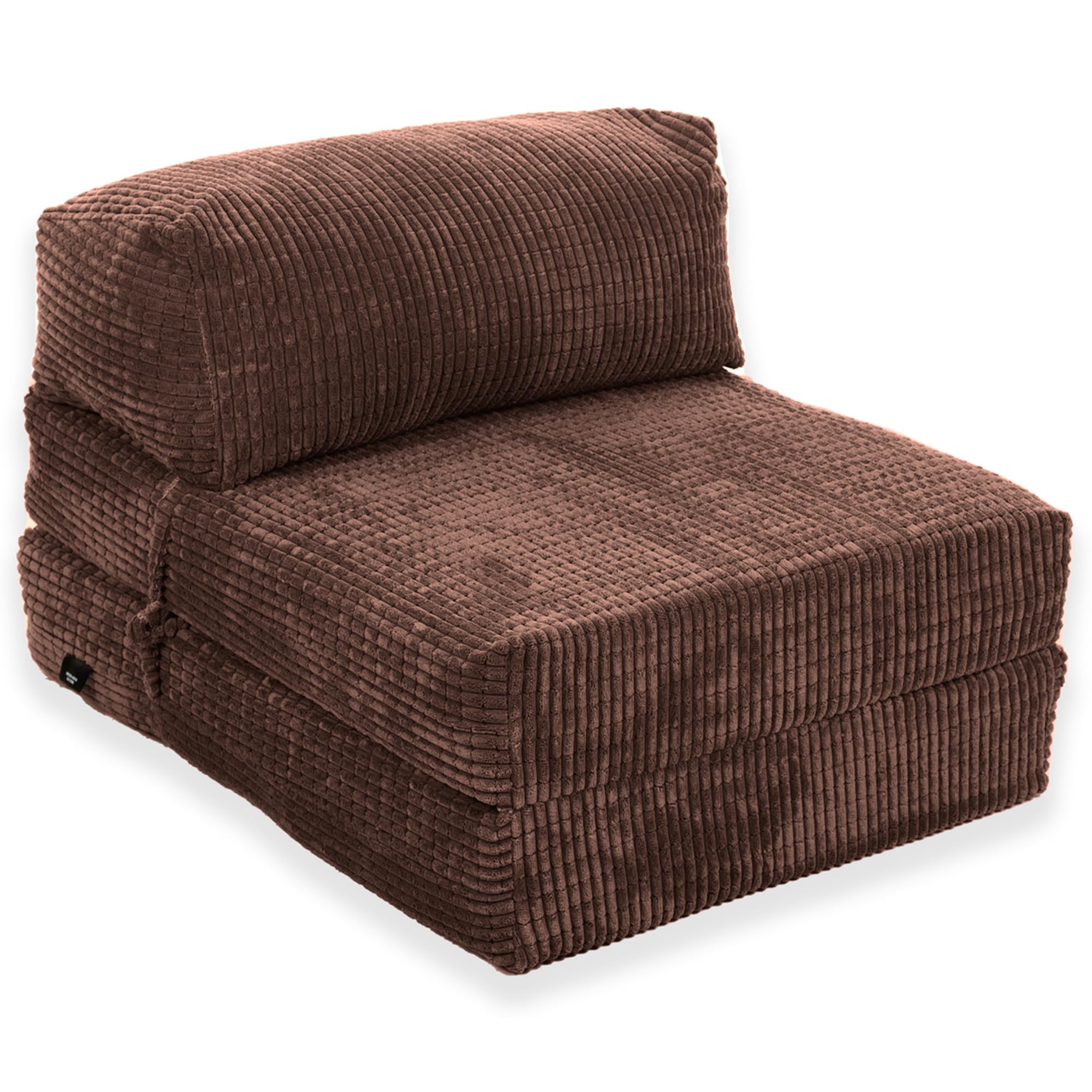 Gilda Jazz Chair Bed Fold Out Futon Single Mattress Corduroy (Budget, Brown) โ image 1