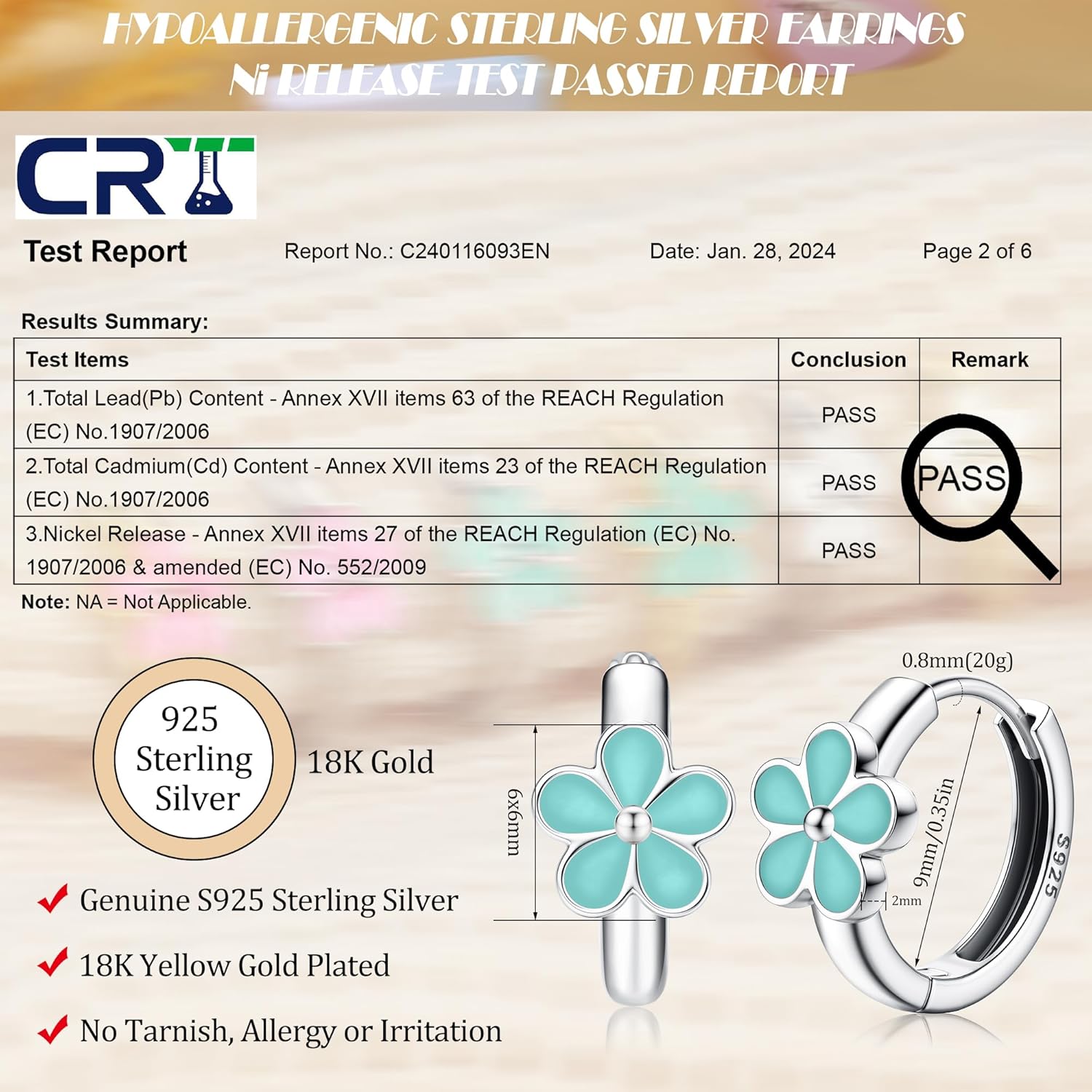 MILACOLATO Solid 925 Sterling Silver Flower Hoop Earrings Toddler 18K Gold Plated Small Huggie Hoop Earrings Hypoallergenic Daisy Hoop Earring for Women Valentines Mother's Day Birthday Jewelry Gifts - Image 5