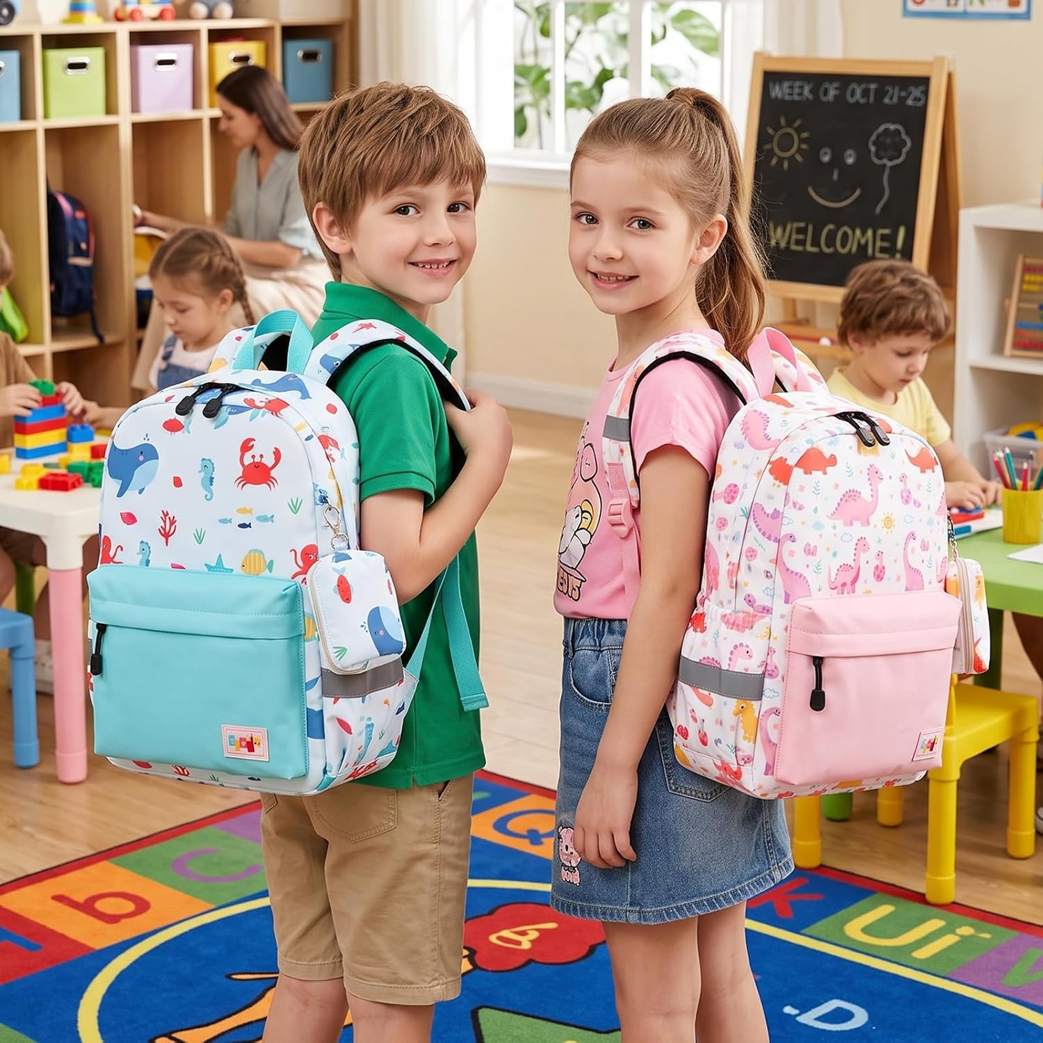 mygreen Toddler Backpack, Kids Backpack for Boys and Girls with Chest Strap image 3
