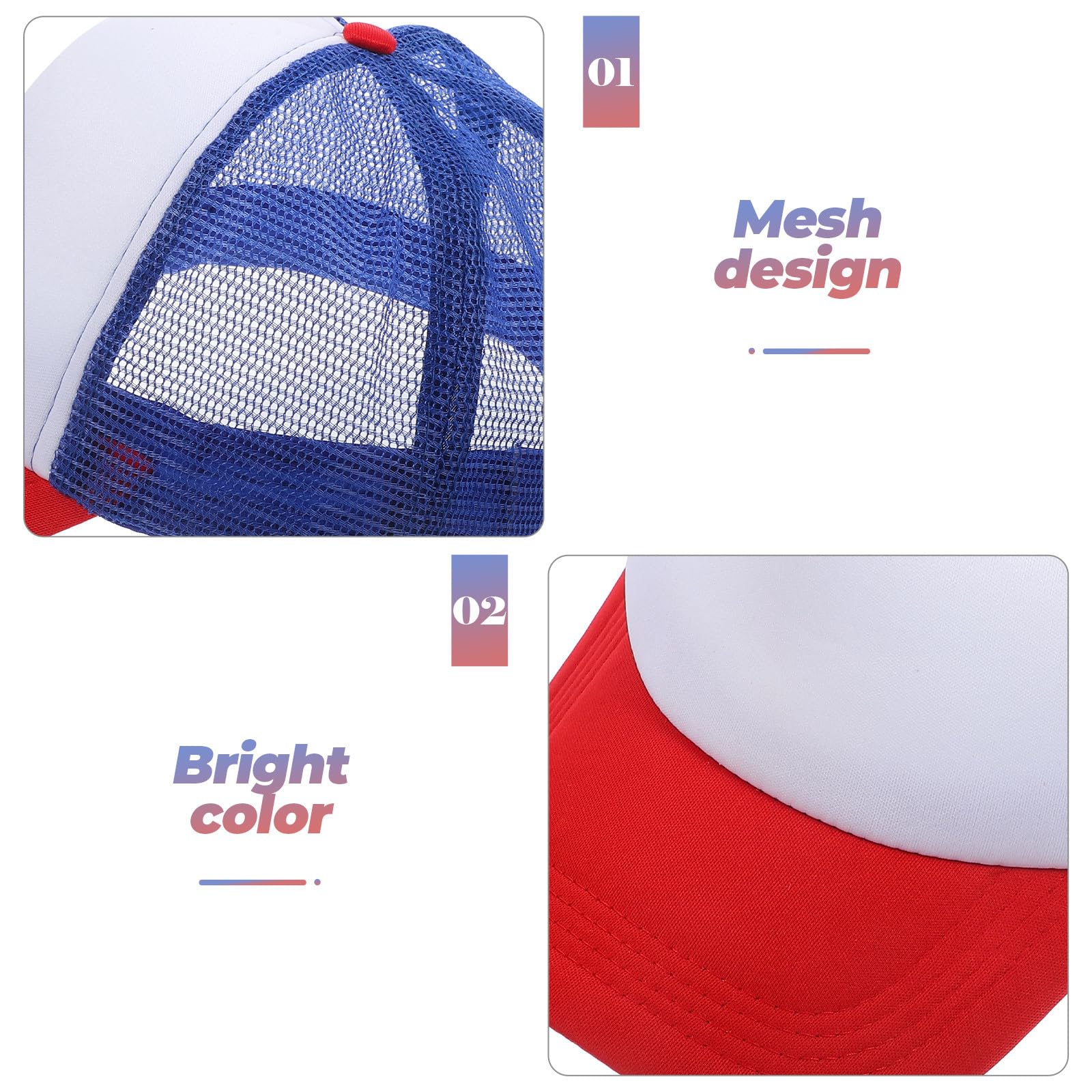 Homoyoyo 10 Gorras de Béisbol de Malla para Sublimación, en Blanco, 10 Piezas, Poliéster Ligero para Bricolaje y Uso Exterior