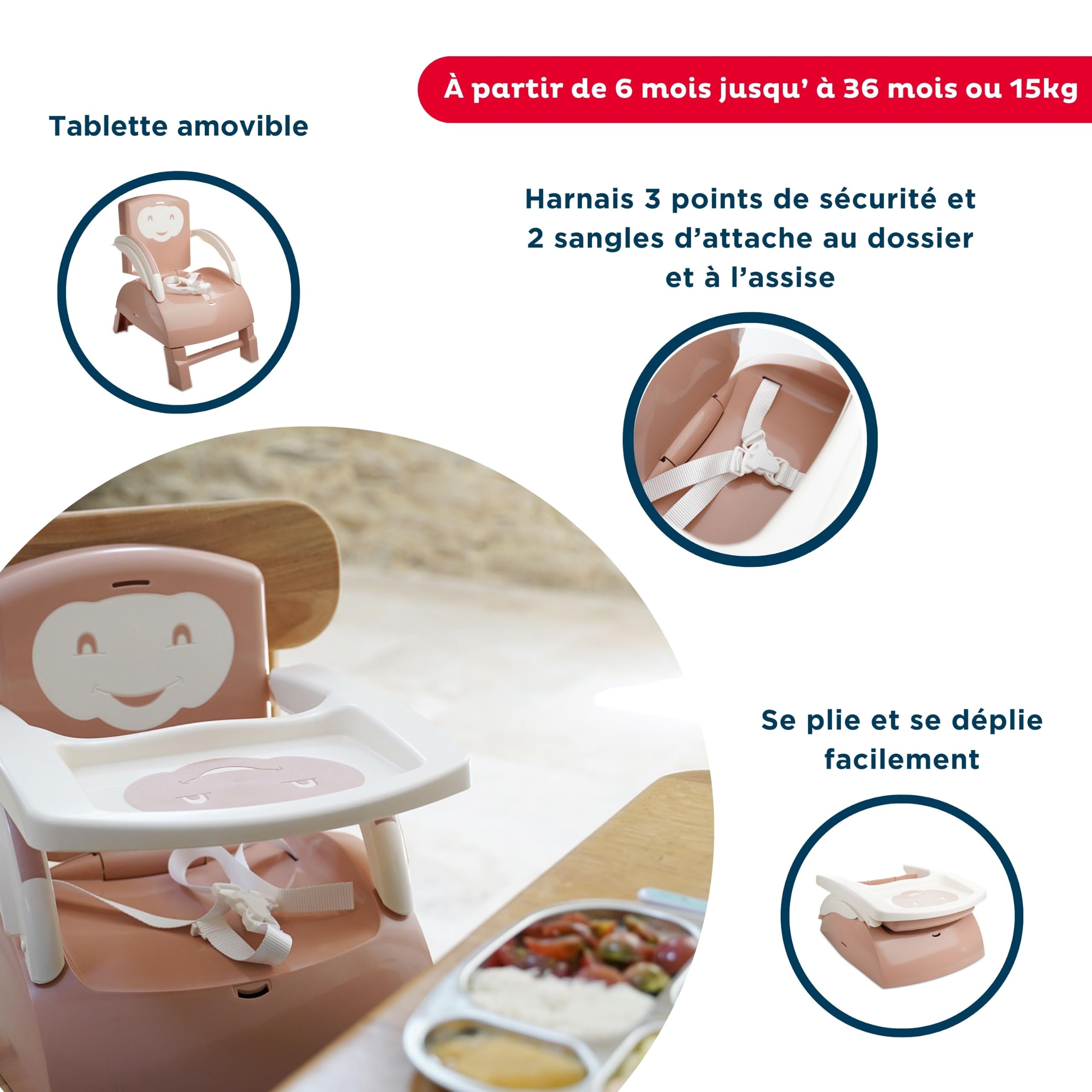 THERMOBABY Booster per sedia - rosa cipria