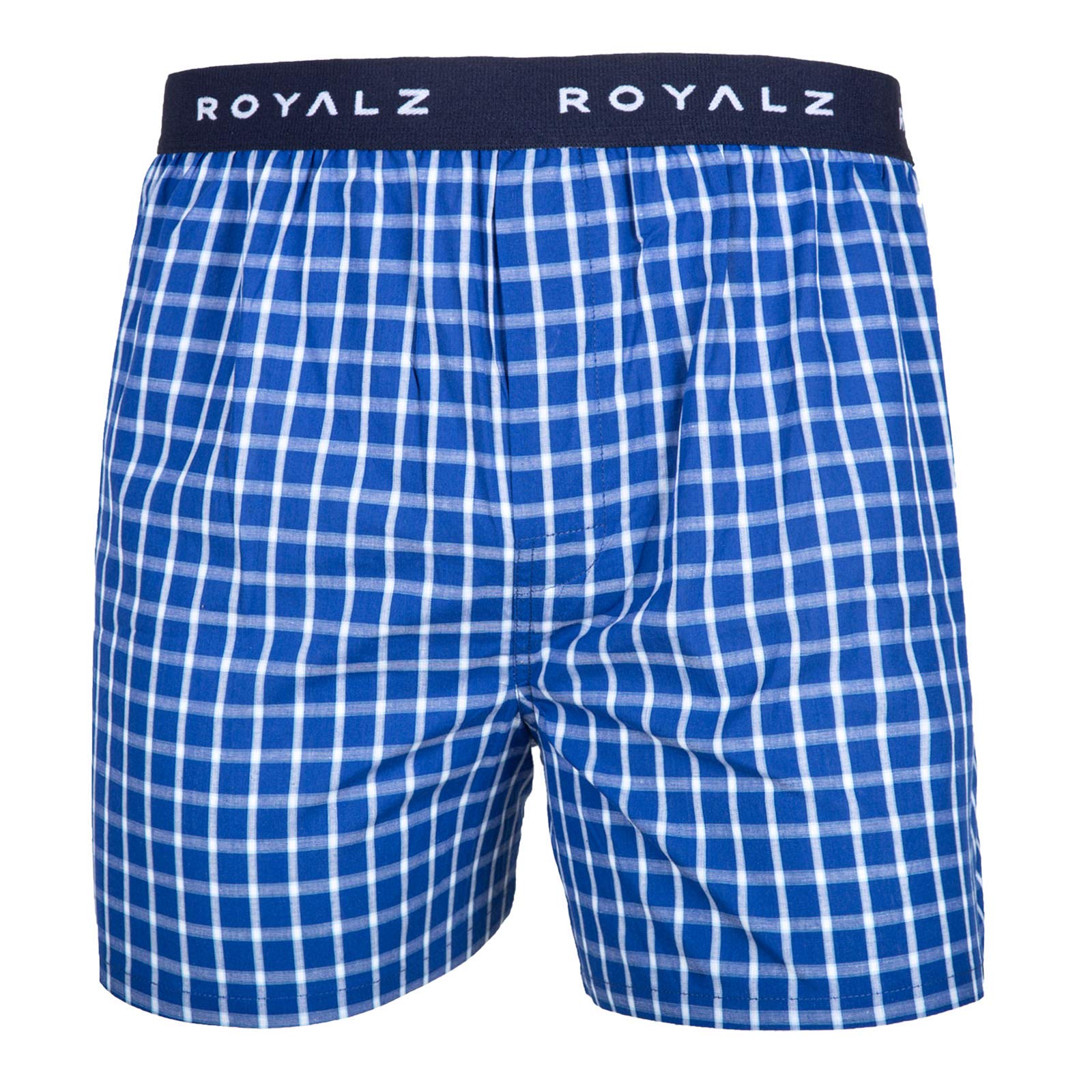 ROYALZ Zestaw 5 par bokserek w stylu amerykańskim dla mężczyzn, majtki w kratkę, niebieskie, klasyczne, zestaw 5 sztuk, bielizna dla chłopców