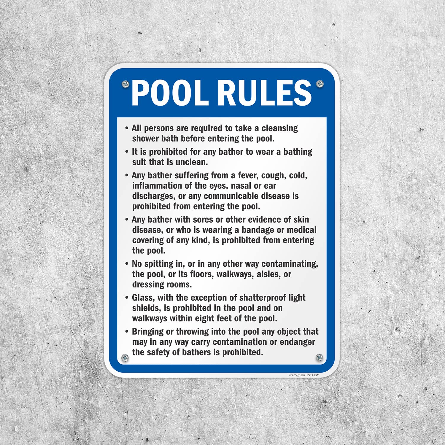 Pool Rules Project Metal Swimming Pool VNCgov Pool Rules Sign, Indoor/Outdoor Swimming ...