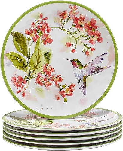 Certified International Hummingbirds Melamine 9" Salad/Dessert Plates