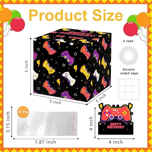 Miniatura 2 de Caja de dinero de feliz cumpleaños para regalo en efectivo, tarjeta de feliz cumpleaños y 35 bolsas transparentes, regalo de cumpleaños divertido