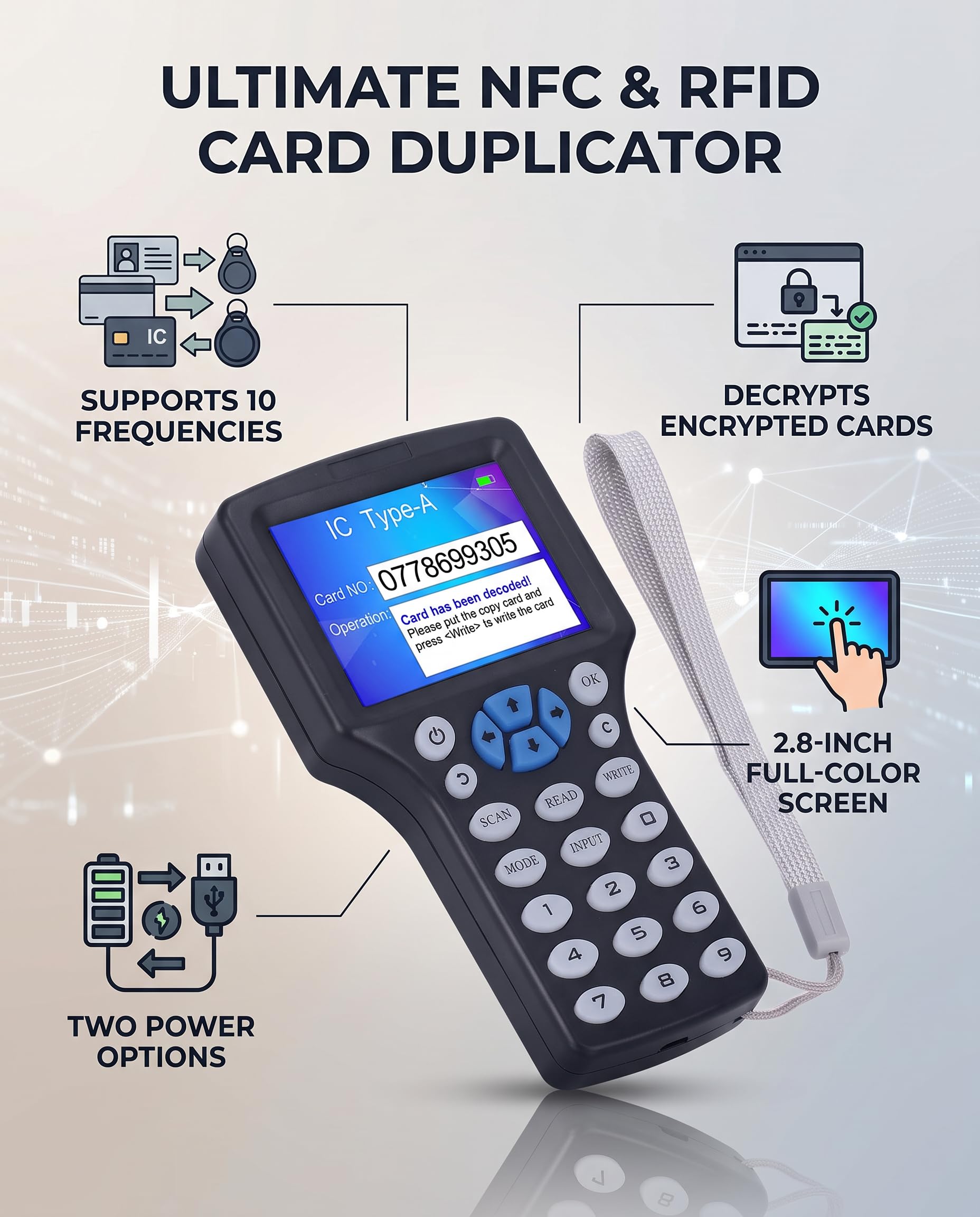 Lector Grabador de Tarjetas NFC RFID 13.56MHz