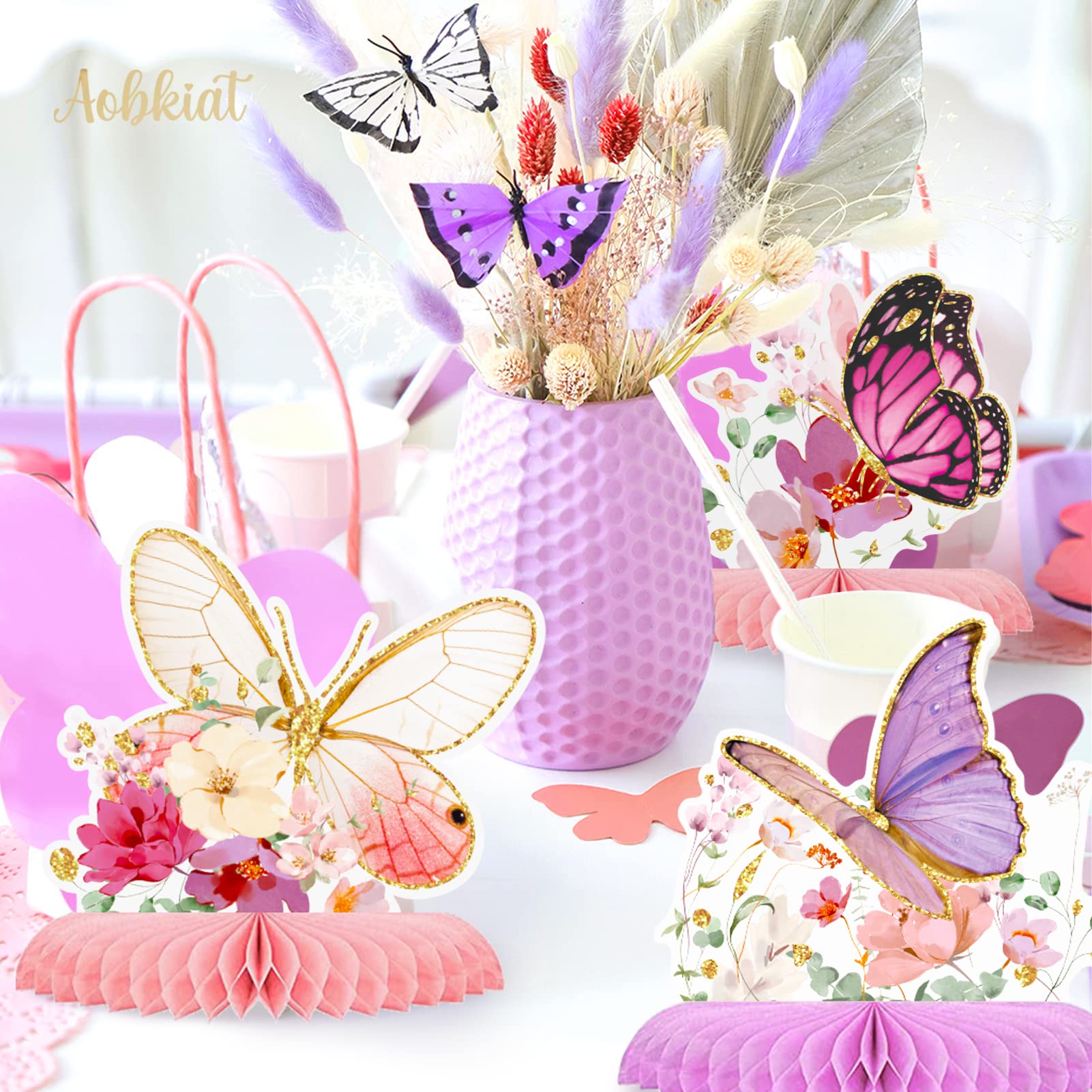Glitter Honeycomb Table Decorations Butterfly Honeycomb Centerpieces -  9-Piece Glitter Table Decor For Parties \u0026 Events Party Decor Butterflies, image size:1601x1601
