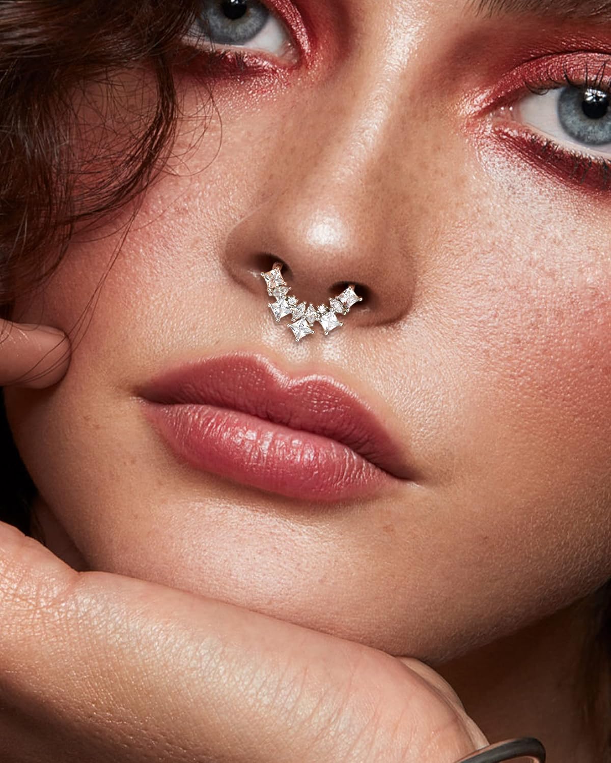 COCHARM 16G Septum Ring Cute Septum Jewelry 10MM Dainty Daith Earrings for Women Stainless Steel Cartilage Helix Piercing Jewelry image 2