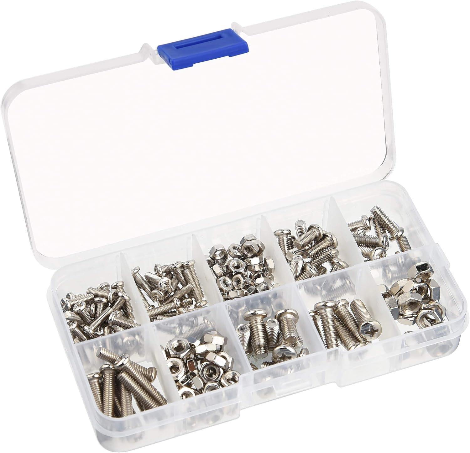 TUPARKA 200Pcs Nuts and Bolts Set Machine Screw and Nut Assortment Kit