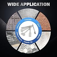 Vista 7 de ZELCAN Chisel Set with SDS Plus Shanks, 6pc Masonry Concrete Drill Bit Set, Tile Grooving Scraping Flat Point Scaling Chisels 40Cr Steel Rotary