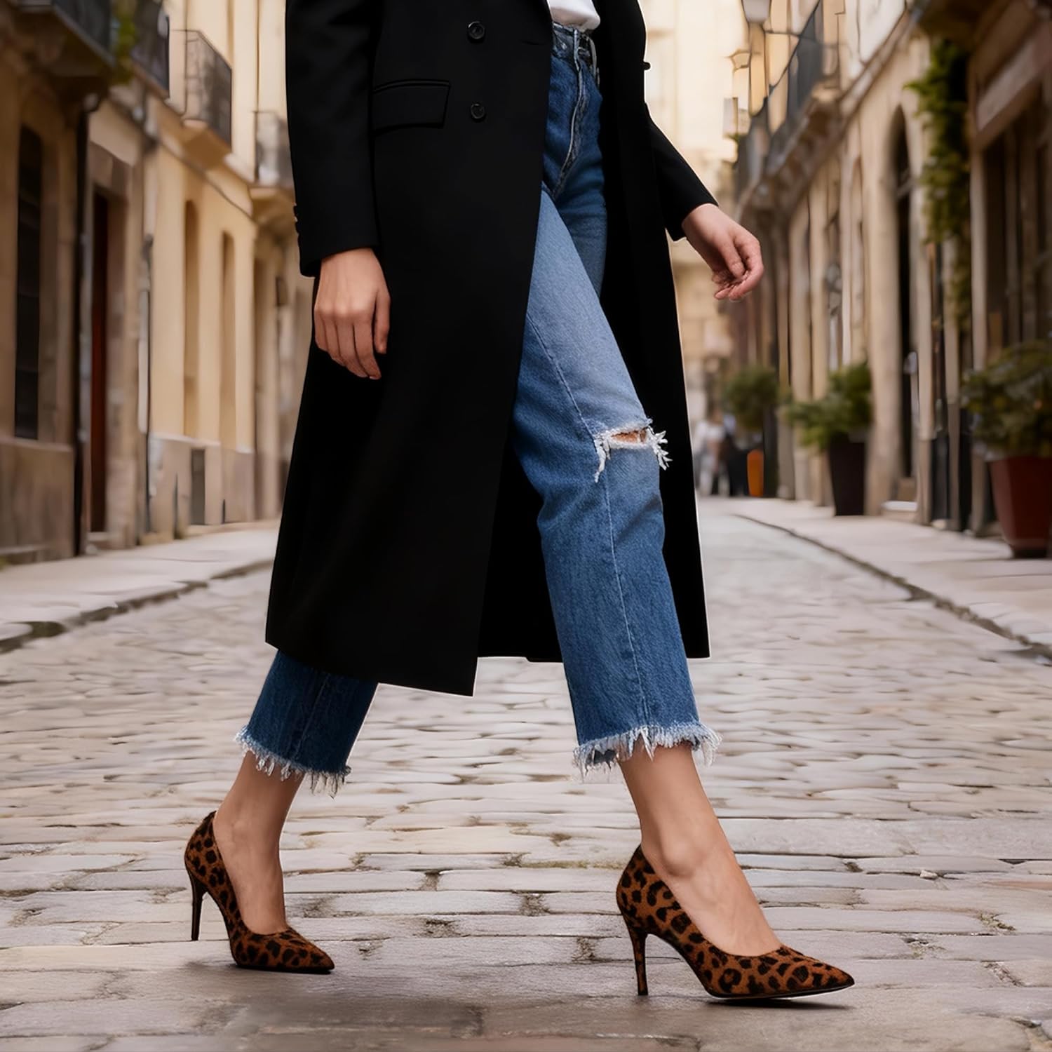 GENSHUO High Heels Pumps for Women Closed Toe 3 Inch Stillettos Heels Dress Shoes - Image 3