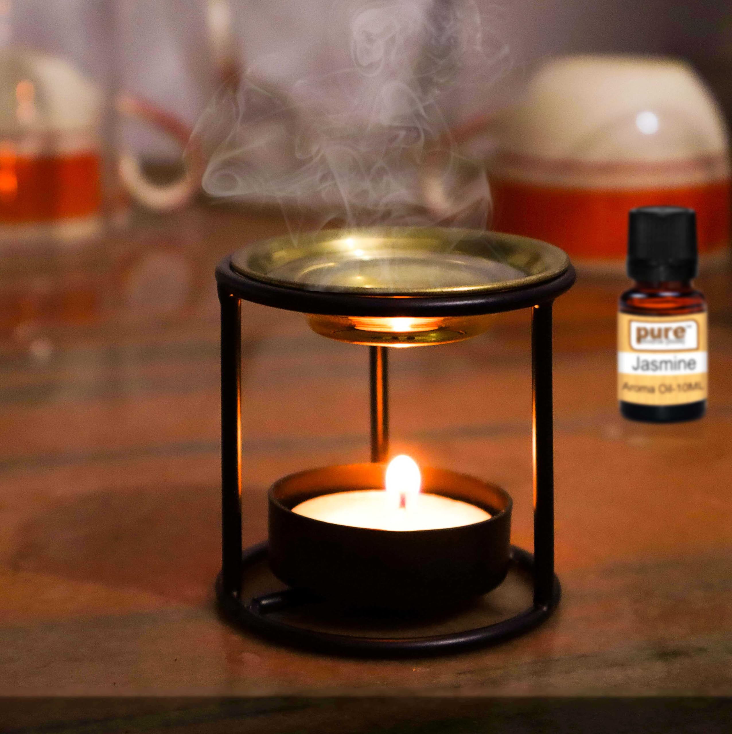 Essential Oil Burner With Quadripod Base - Ceramic, Gold Finish, Stress Relief & Home Decor - View #12