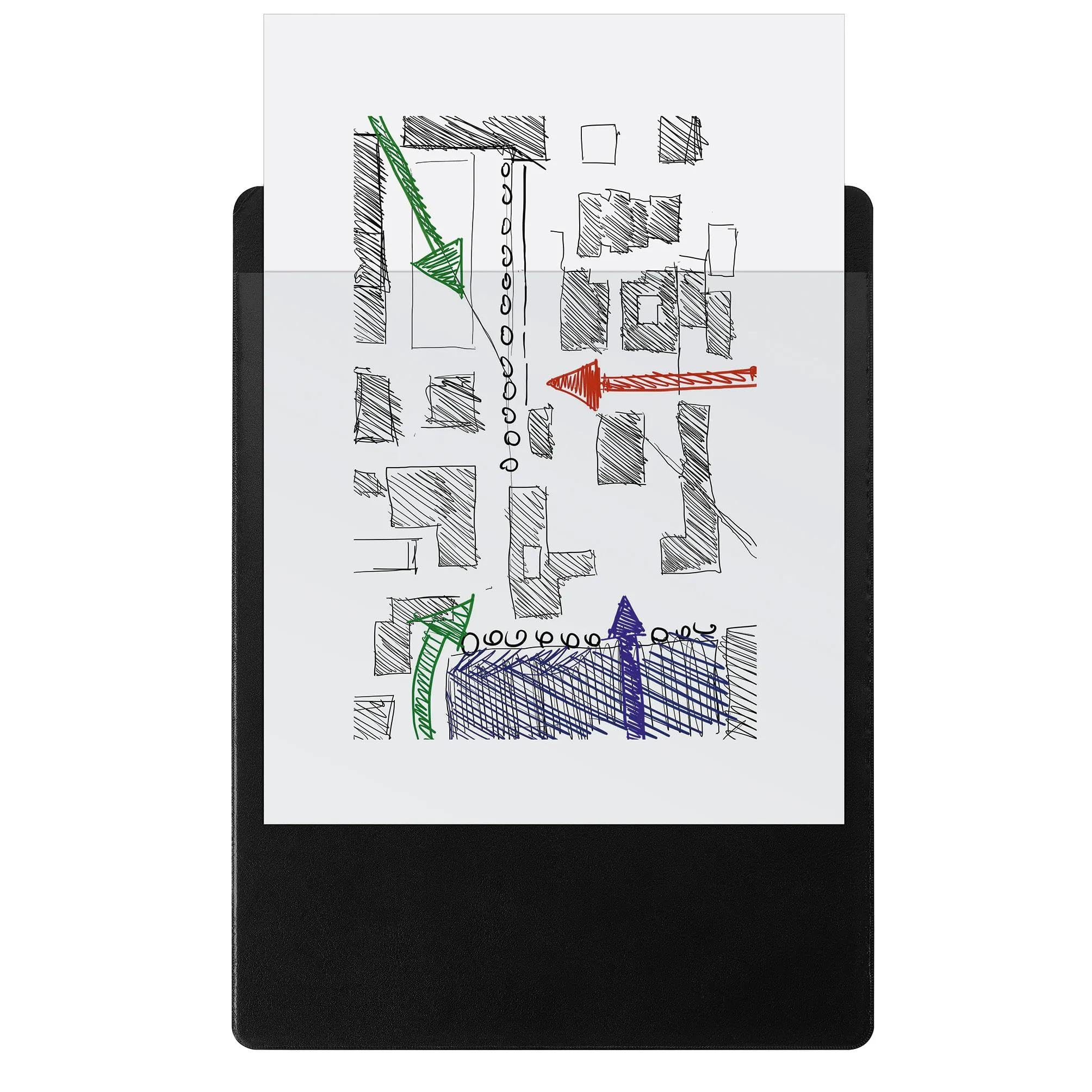 Exacompta - Réf. 19291E - Carton de 10 porte-blocs à pince avec pochette plastique sur le dos - Système d'accroche mural - Dimensions : 23 cm x 32 cm pour document format A4 - Noir