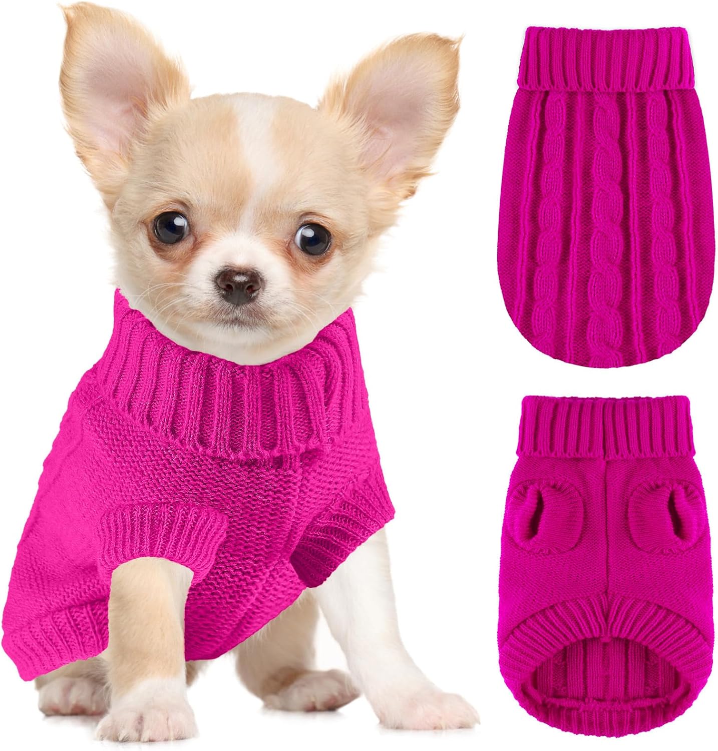 XXS Dog Sweater,Extra Small Knitted Chihuahua Sweater Yorkie Teacup Dachshund,Dog Sweaters for Small Dogs Girl Male Fall Winter Puppy Cat Sweaters（XX-Small）