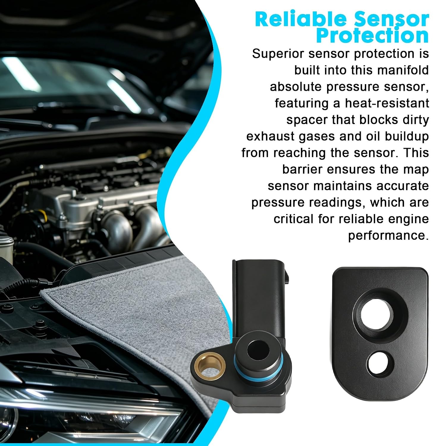 MAP Sensor with Black Spacer BC3Z-9F479-A BC3Z9F479B CX2372