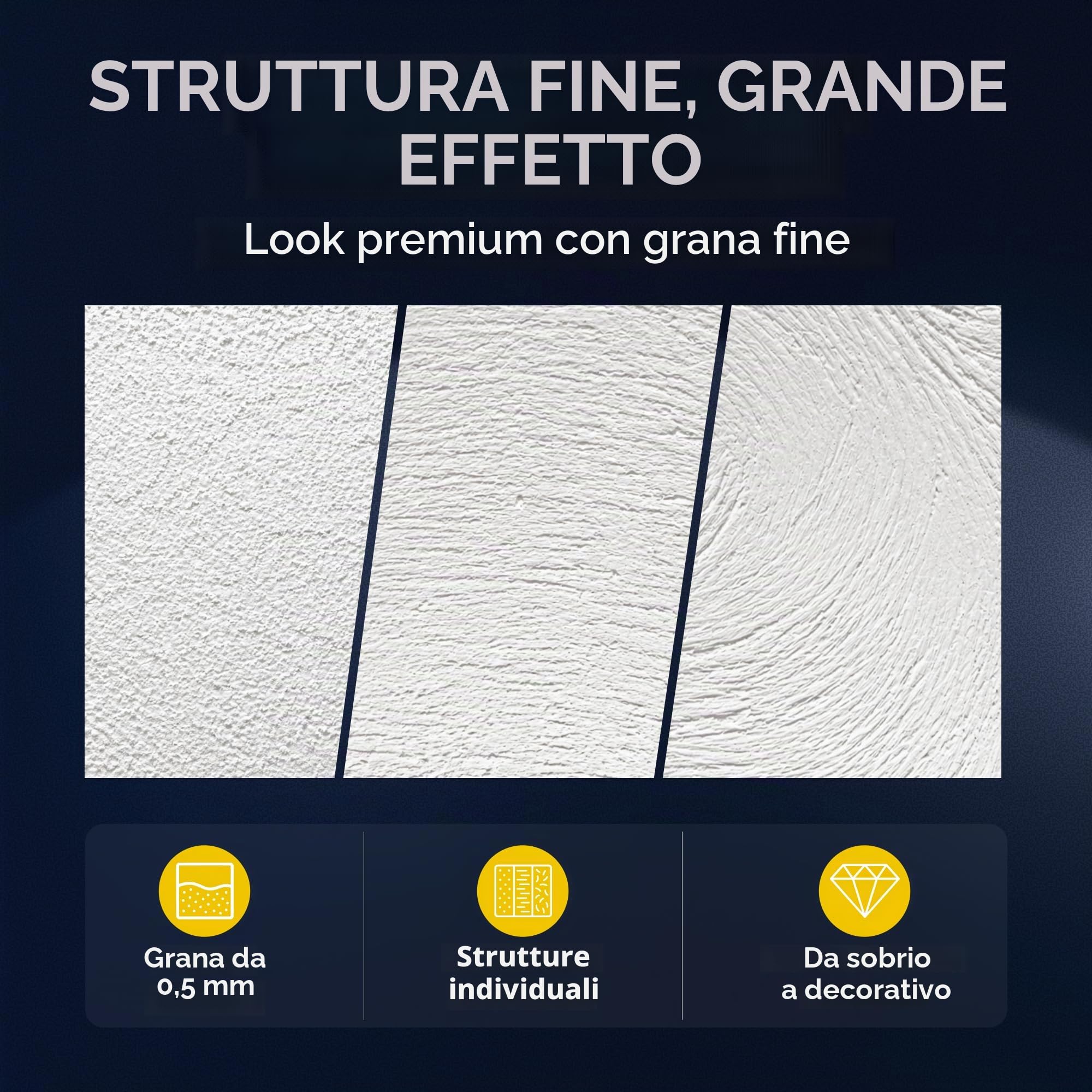 plid® Intonaco a Rullo per Interni & Esterni Bianco Opaco [20kg Set] - Traspirante, alta copertura, pronto all’uso - Finitura fine e grossolana per pareti interne ed esterne - Made in Germany