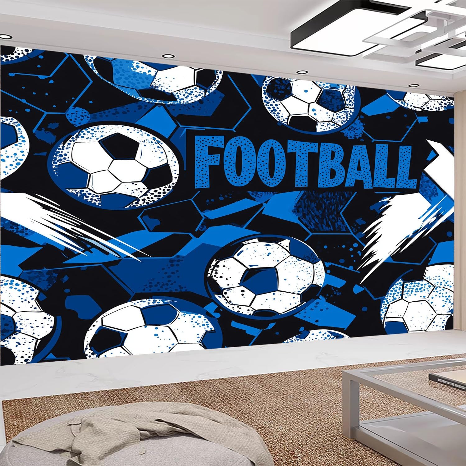 Generico Carta da parati fotografica da calcio, per bambini, per soggiorno, per ufficio, 400 x 280 cm