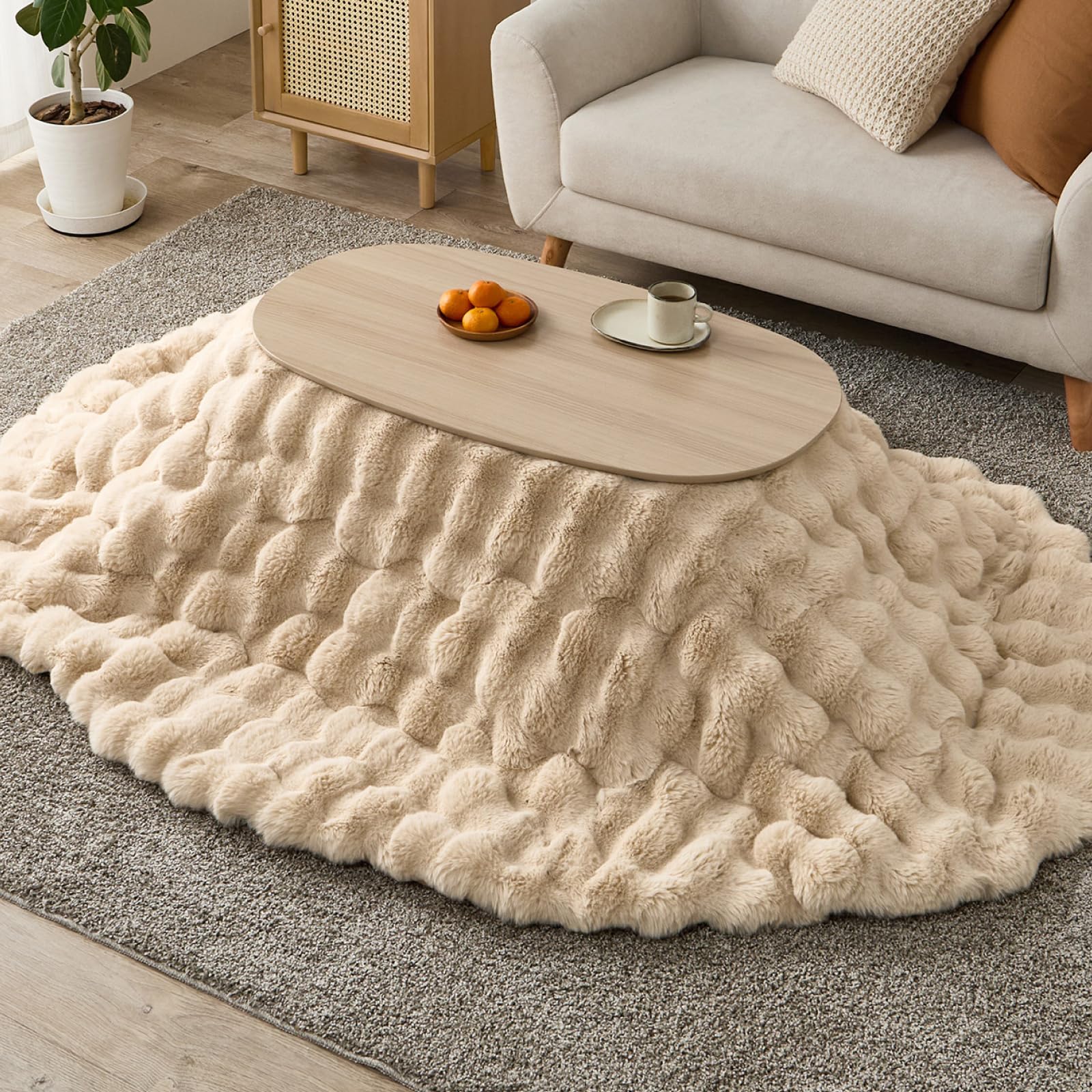 Amazon｜萩原 こたつ布団 掛け布団 単品 ルナ ベージュ 約210×170cm