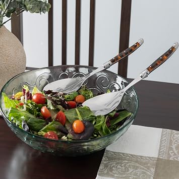 Laguiole Connoisseur Tortoise Shell Salad Servers Set
