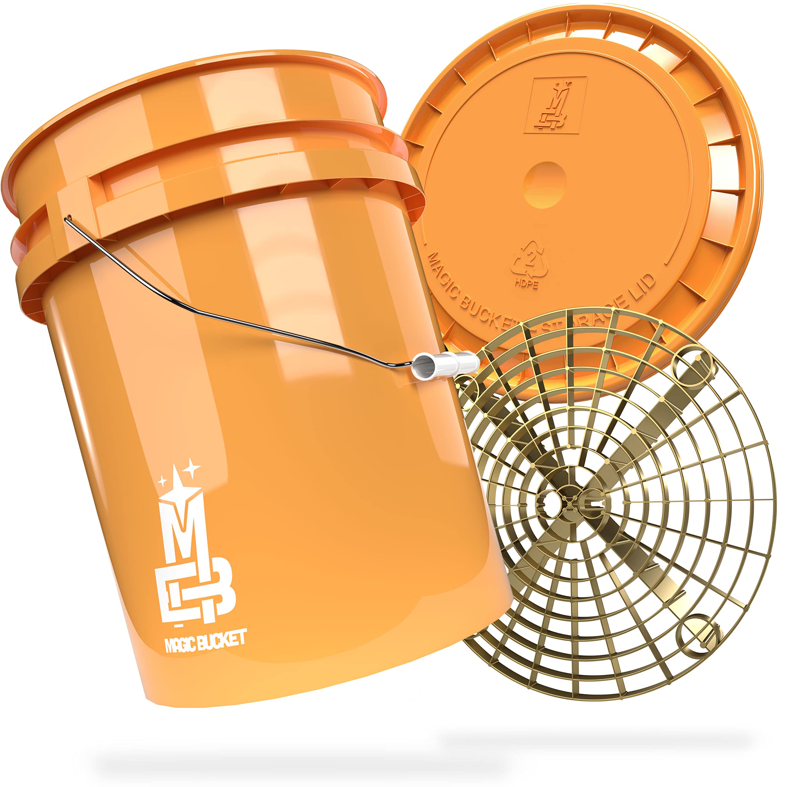 Magic Bucket | Paquete de Lavado a Mano | Cubo de Lavado con Tapa - Cubo Protector de Arena - 5 US GALLONS Aprox. 20 litros | Set de Lavado (selección de Colores)