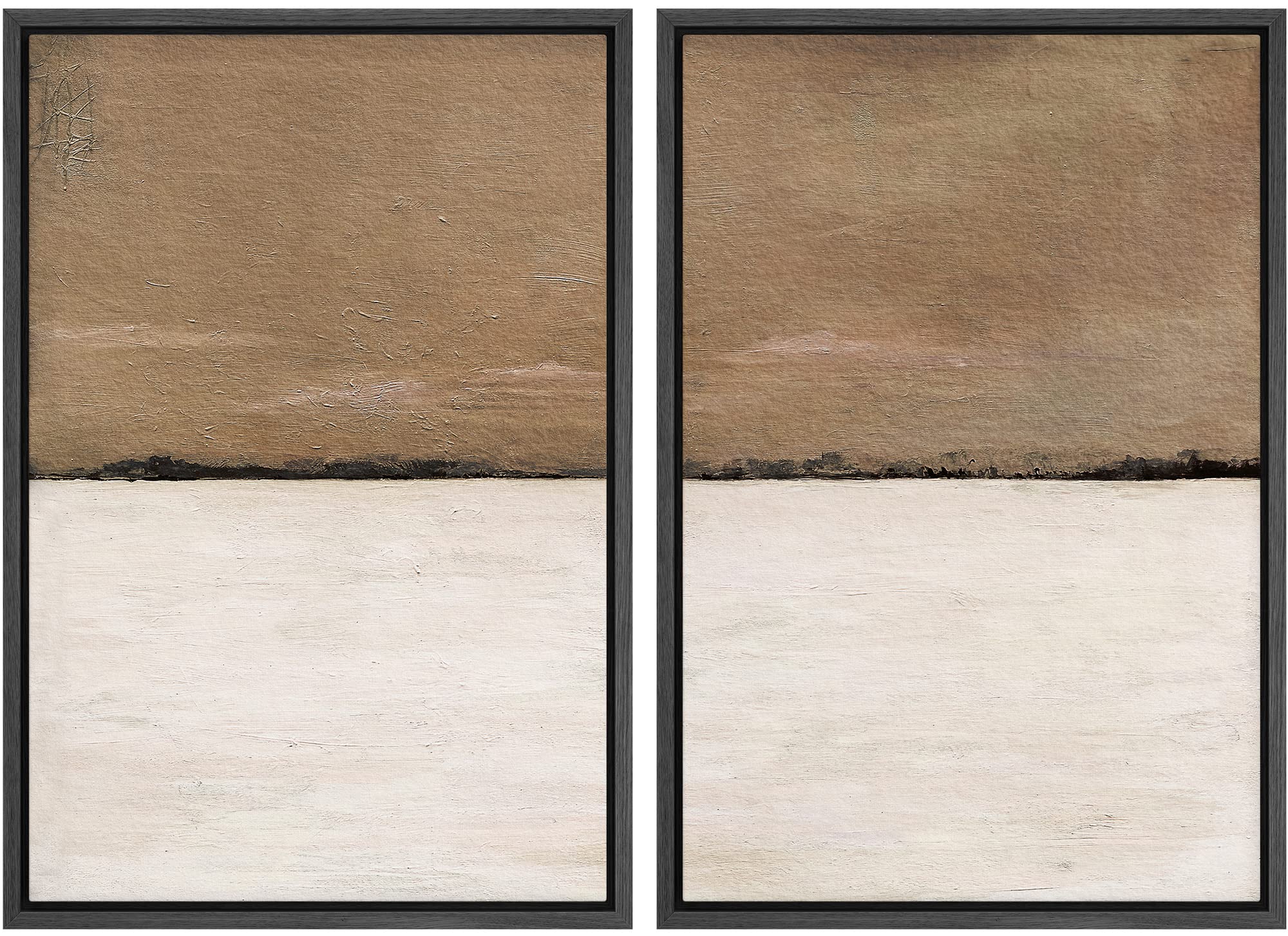 MUDECOR Framed Canvas Print Wall Art Set Watercolor Pastel Green Tan Landscape Abstract Shapes Illustrations Modern Art Decorative Contemporary for Living Room, Bedroom, Office - 16"x24"x2 Natural — view 83