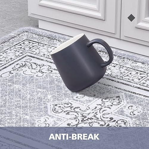 Miniatura 8 de ASPMIZ Tapete de cocina antifatiga, tapete de cocina de granja, antideslizante, lavable, bohemio, acolchado, tapete de cocina para piso, tapete