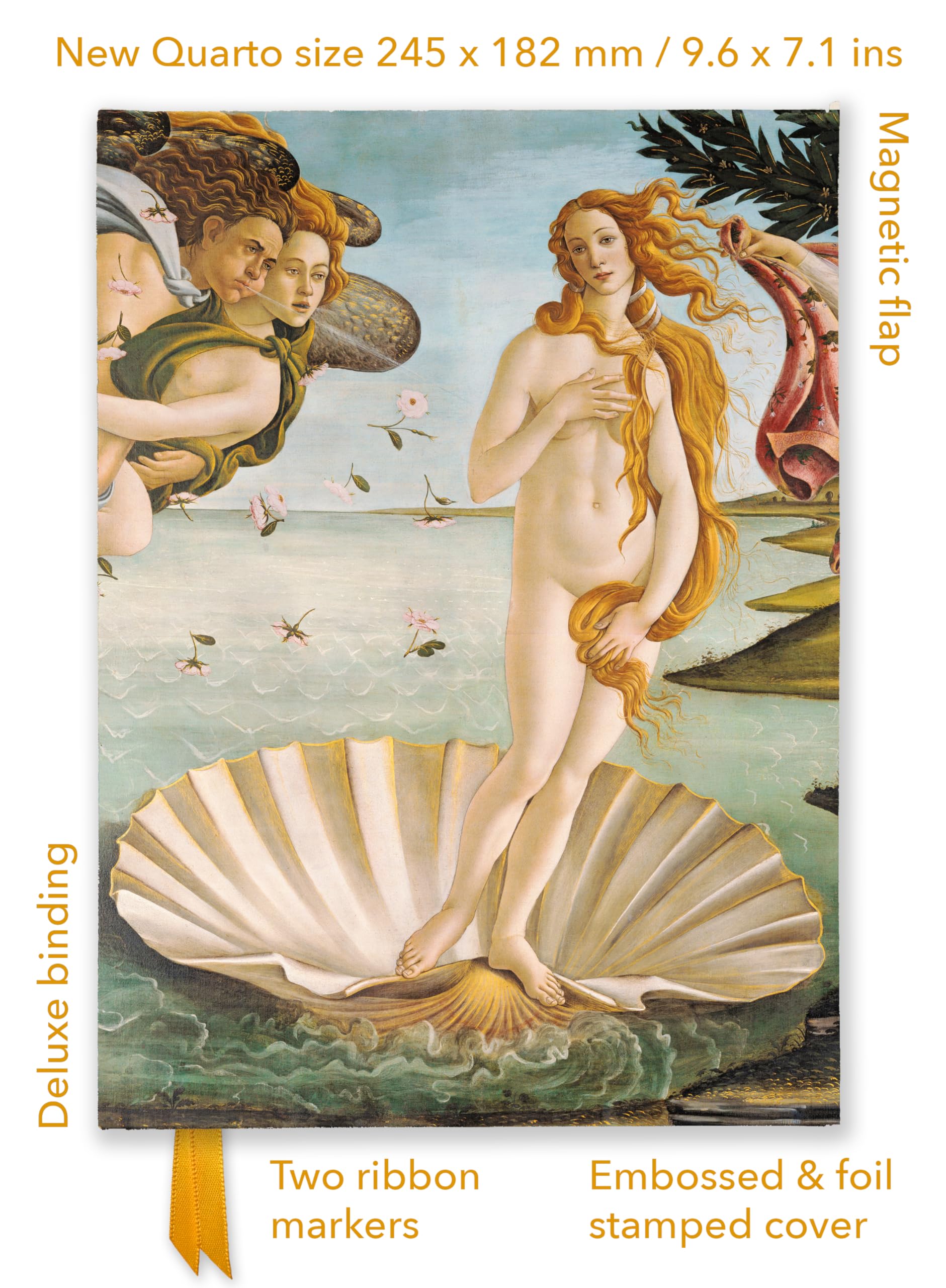 Sandro Botticelli: The Birth of Venus (Foiled Quarto Journal) (Flame Tree Quarto Notebook)