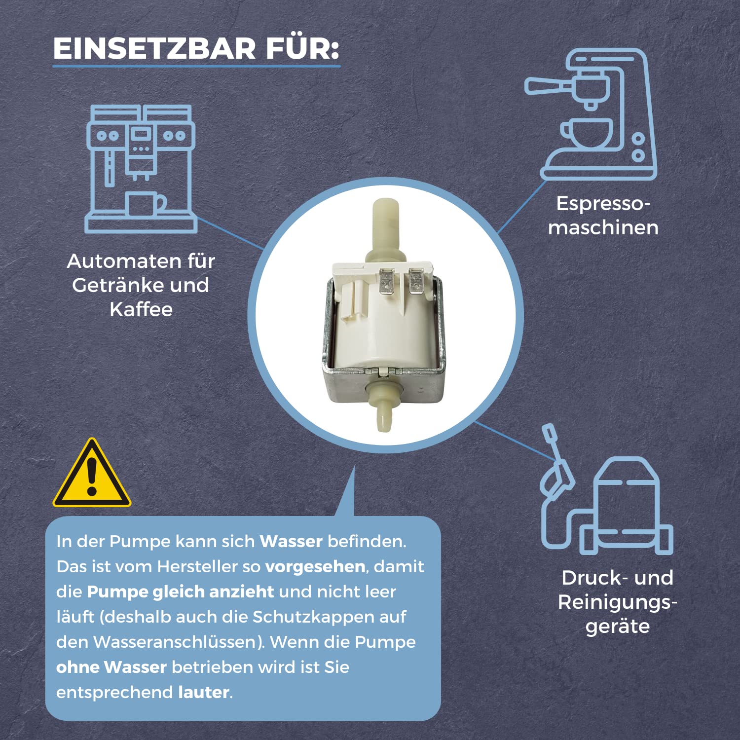 LICHTBLAU Pumpe ULKA EP5GW 996530007753 12000140 5035151 48W | Feuerfeste Wasserpumpe passend Philips Saeco DeLonghi Miele Krups