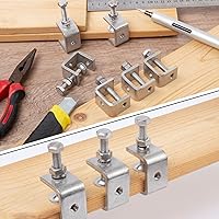 Vista 5 de Paquete de 6 abrazaderas pequeñas en C de acero inoxidable 304 de 1 pulgada Mini abrazaderas en C resistentes para carpintería y montaje