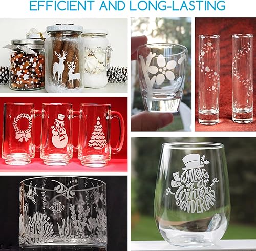 Miniatura 6 de Kit de crema de cristal para iniciación de 13 onzas para diseños intrincados, manualidades de bricolaje con 3 pinceles de aplicación, 1 cinta de