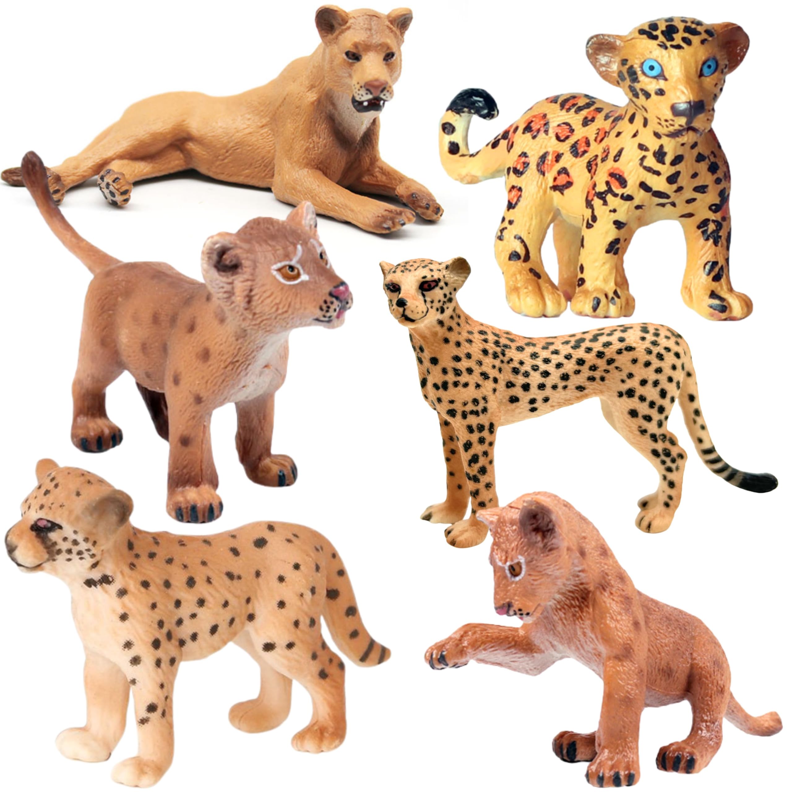 MALLEXO 6 PCS Realistic Leopard Animal Toys for Kids | Wildlife Jungle Animals Miniatures Toy Cheeta Action Figurine Playset for Boys and Girls Birthday Gift for Children Decoration & Educational Item-image-30