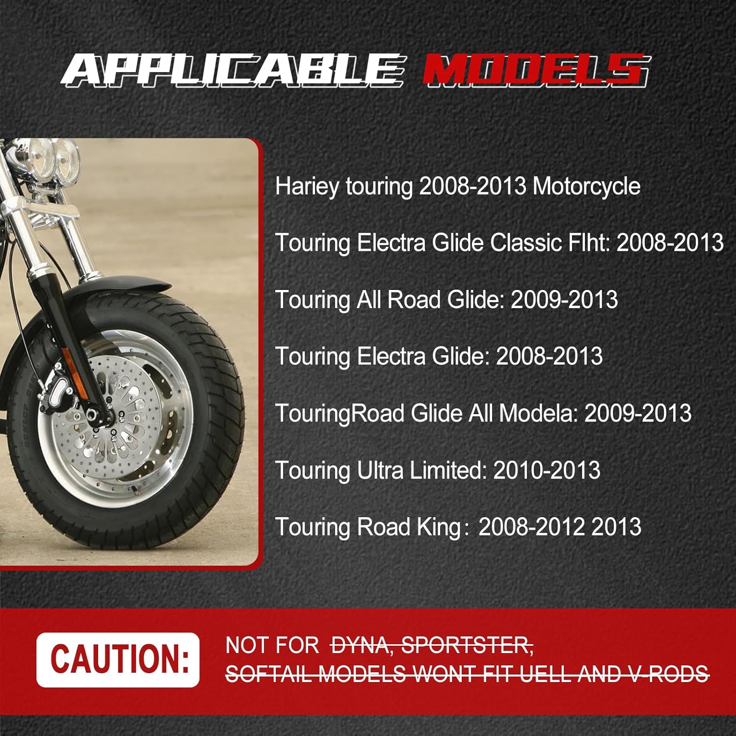 11.5'' 1 Piece Front Rotor and 1 Piece Rear Rotor Compatible with Harley Rotor Sportster1200, Dyna,Softail,Fat Boy,Super Glide,Heritage Softail,Softail Springer,Sportster 883,Brushed Finish Stainless