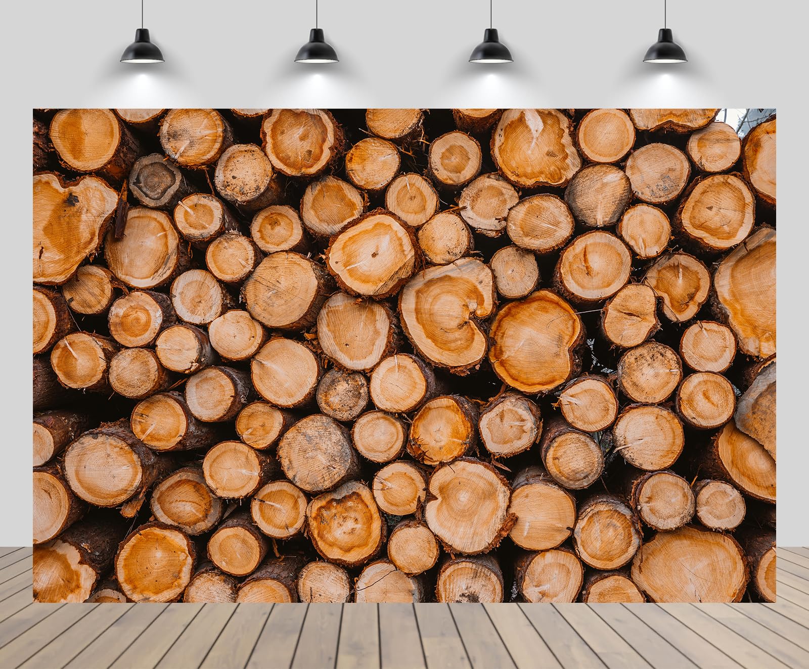 chnywork 15x8ft Wooden Stake Backdrop Rustic Chopped Wood Stacked Vintage Timber Background Firewood Log Pile Lumber Theme Adult Kid Boy Artistic