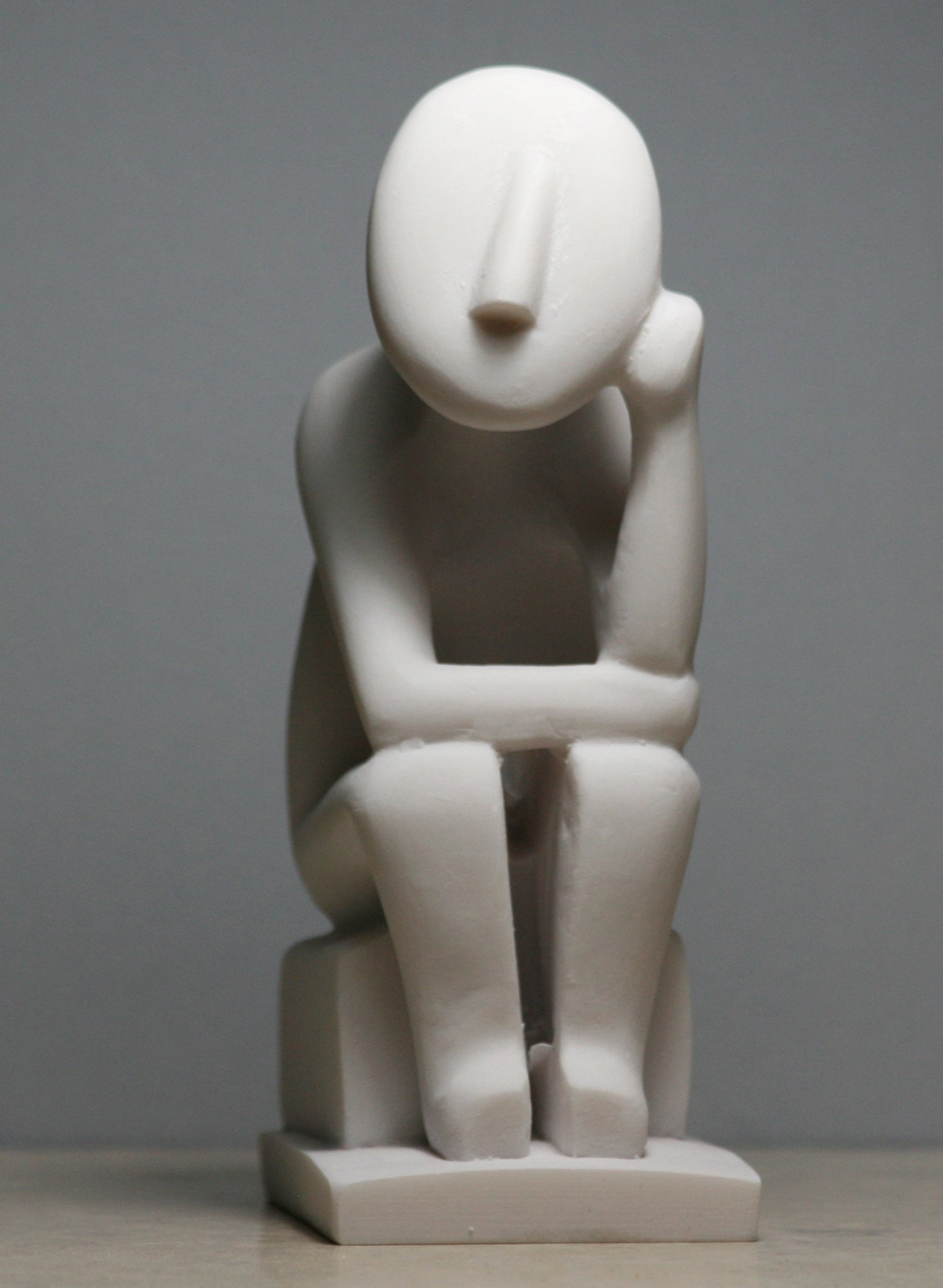 Figurina di arte greca delle Cicladi Pensatore Idol moderna scultura fatta a mano 15 cm