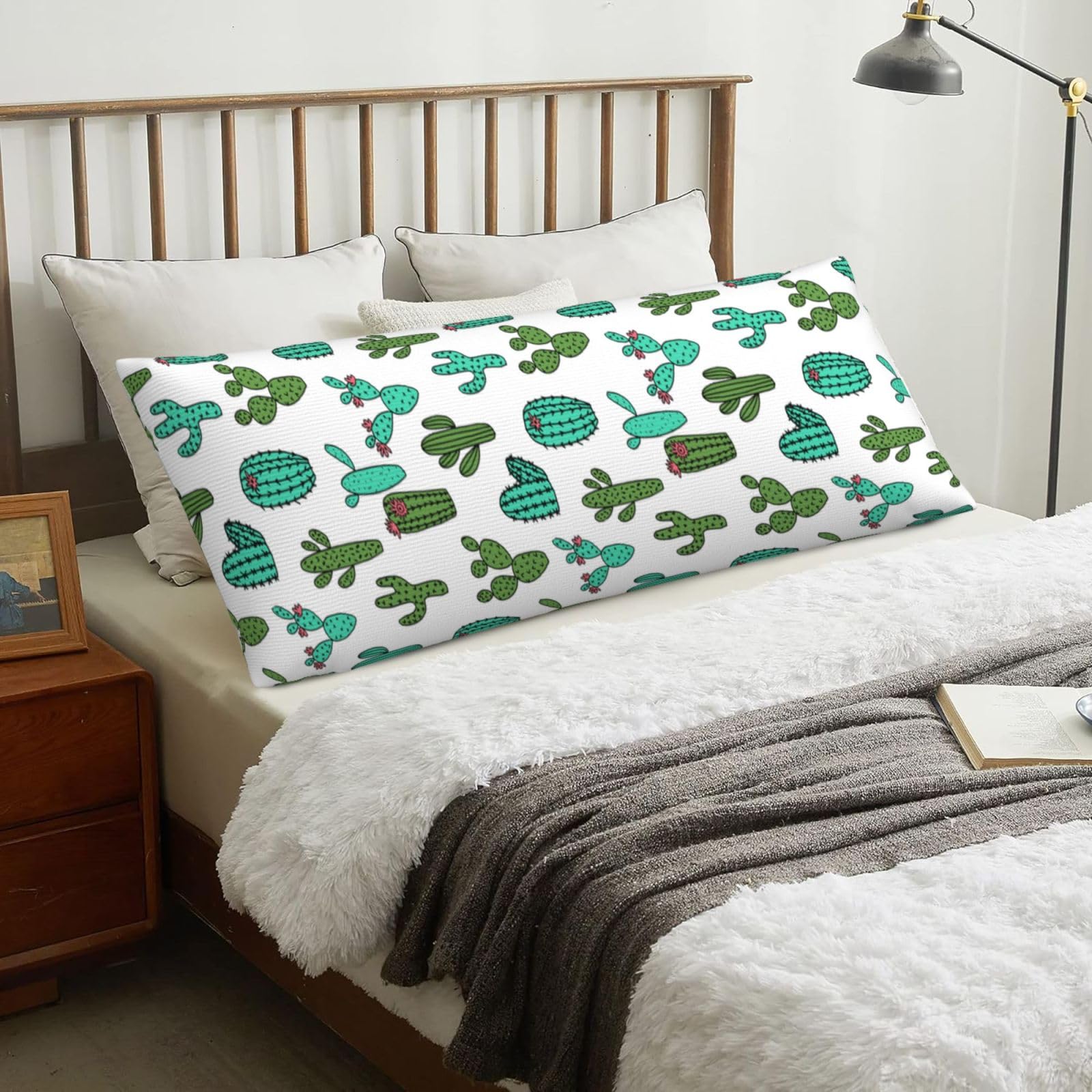 Cactus Cacti Cactus Design, Body Pillow Cover with Zipper,Long Body Pillowcase 20 x 60 in