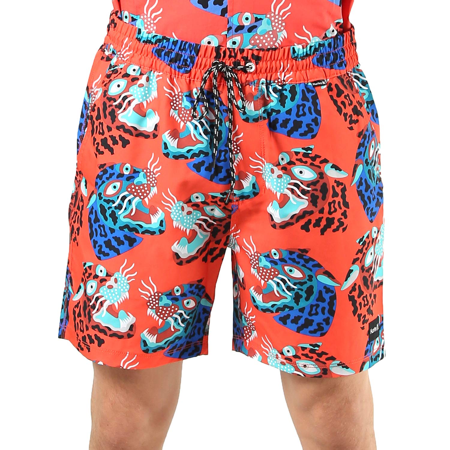hurley Men's Printed Elastic Waist 17" inch Volley Swim Shorts-picture-12