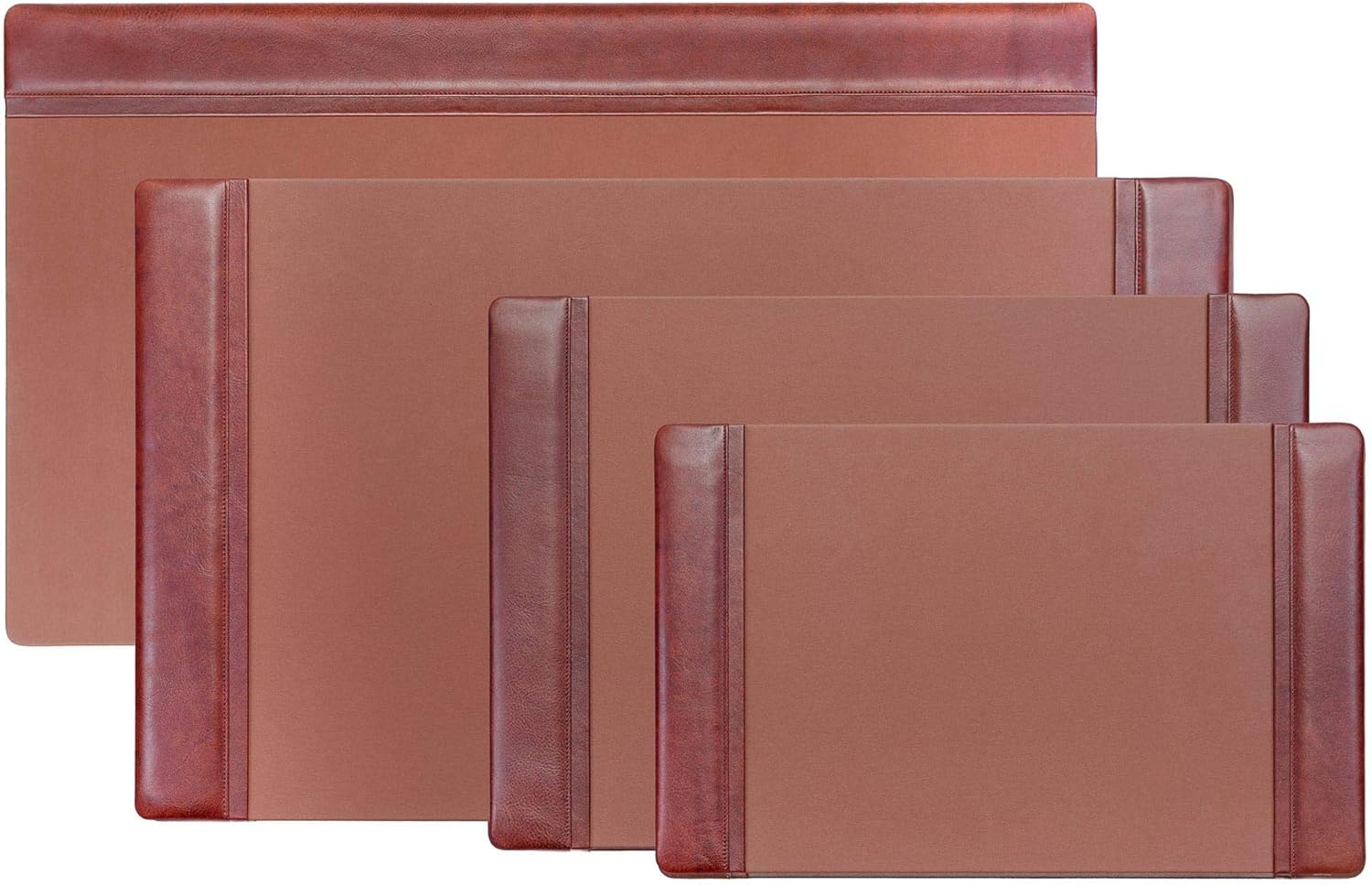 Dacasso Mocha Leather 34" X 20" Top-Rail Desk Pad