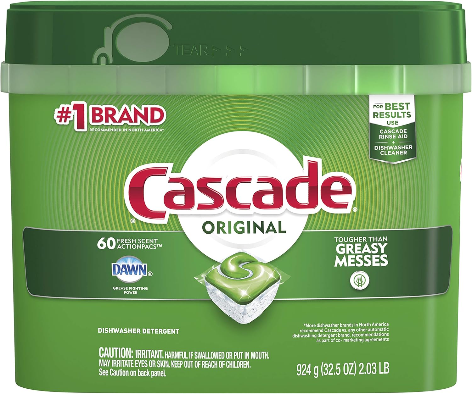 Cascade ActionPacs, Dishwasher Detergent Pods, Fresh Scent, 60 count