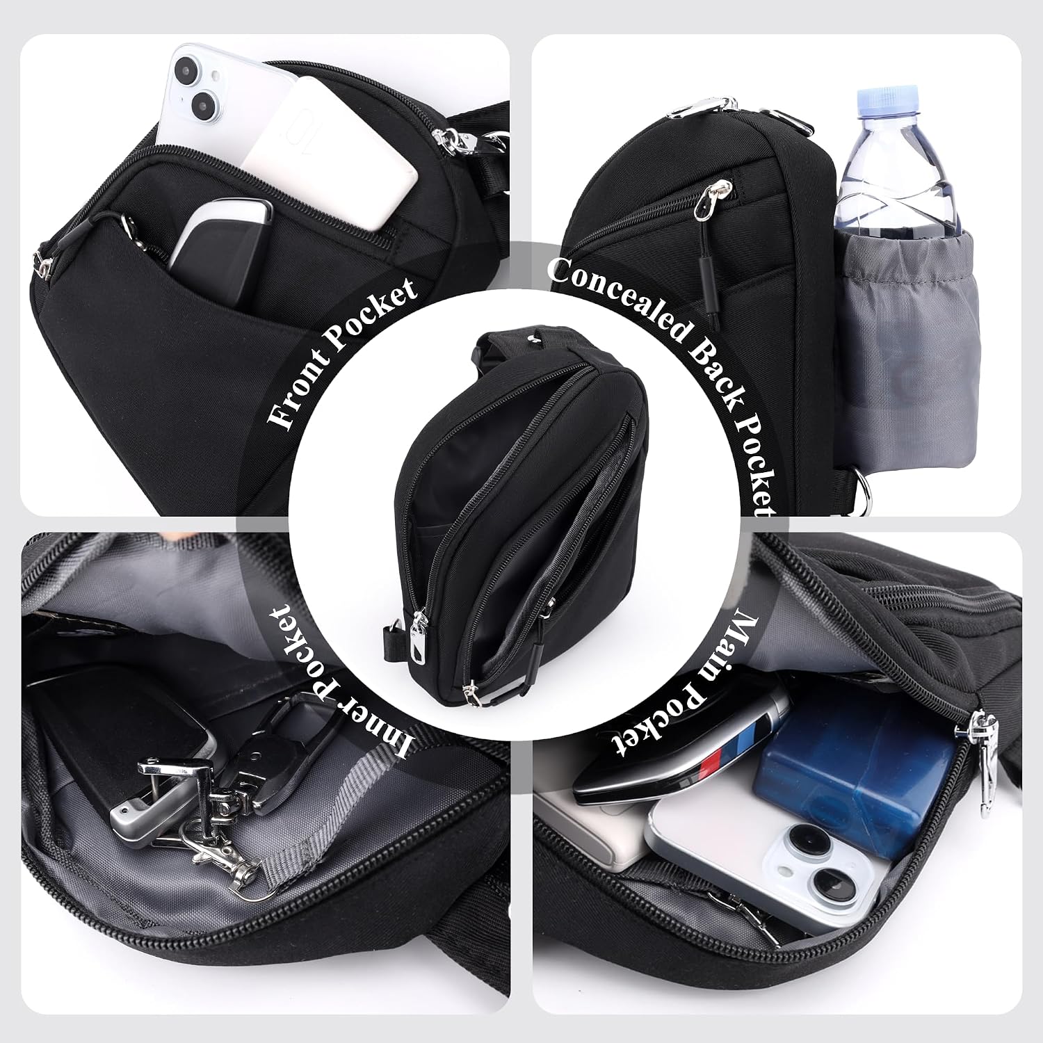 BIRDDIE Shoulder Bag for Women and Men, Anti-Theft RFID Crossbody Sling Bag, for Travel, Commute and Daily Use