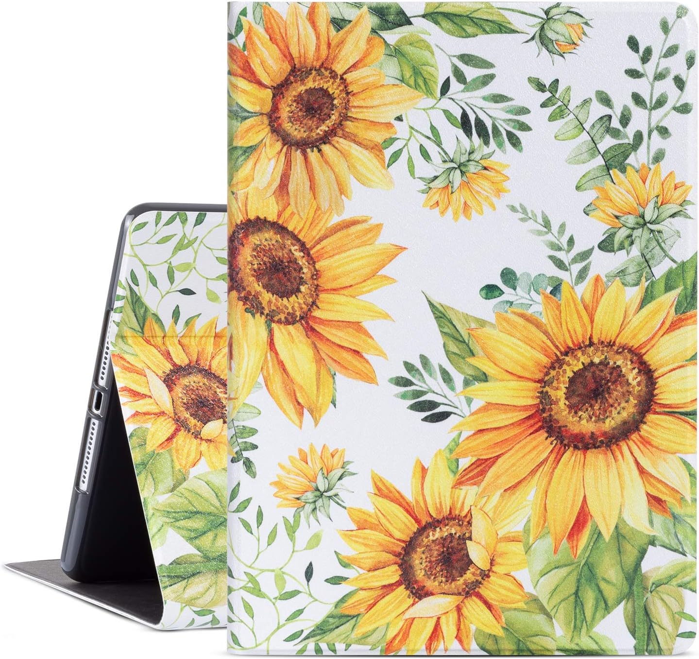 iPad Air 2 Case 6th Generation iPad Case/5th Generation iPad Case/iPad Air Case for 9.7 iPad Case PU Leather Adjust Stand Folio Case Cover with Auto Wake Sleep (Sunflower)