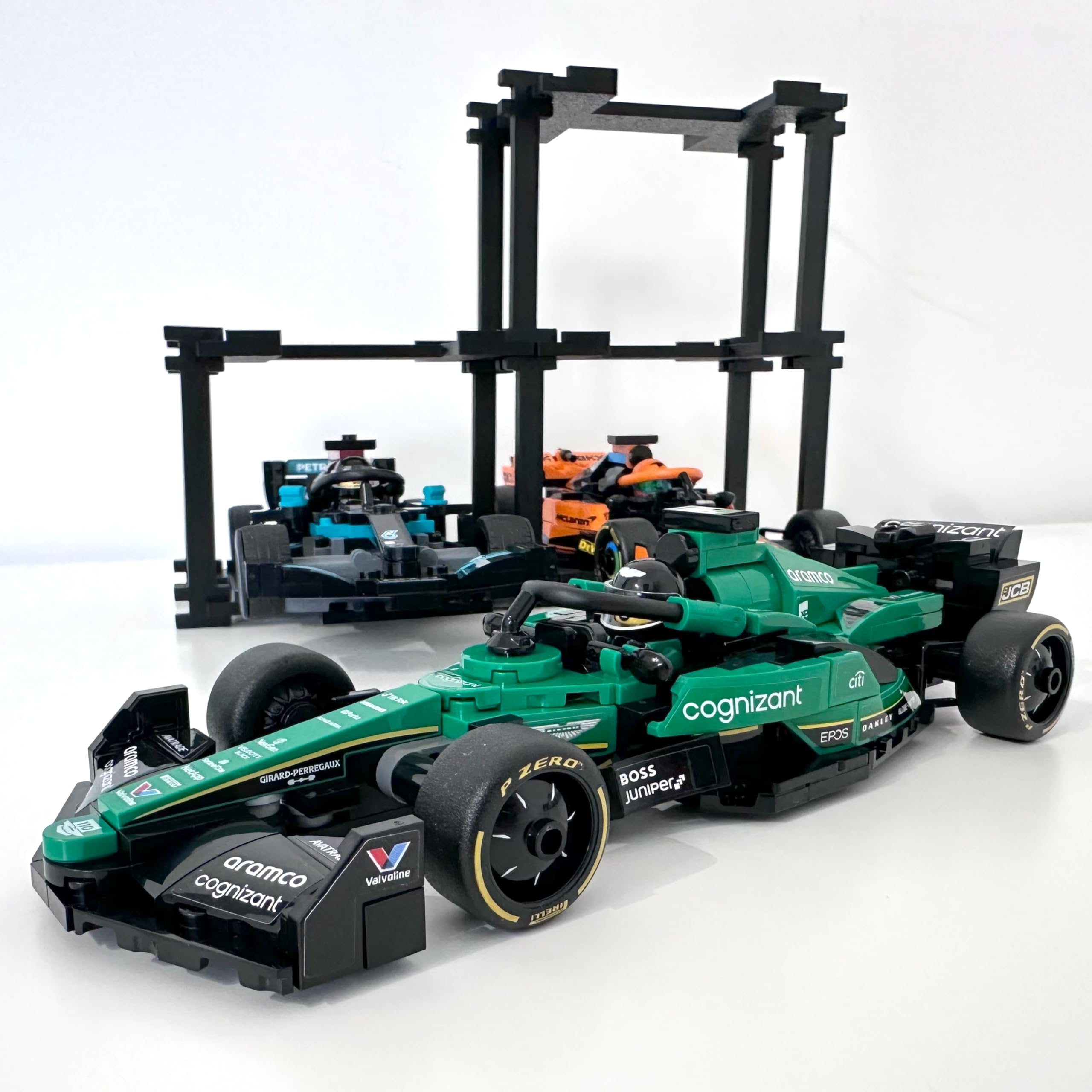 Soporte de exhibición para 4 vehículos Lego Speed Champions - Organizador elegante - Sin configuración de herramientas - Para coches de ladrillo