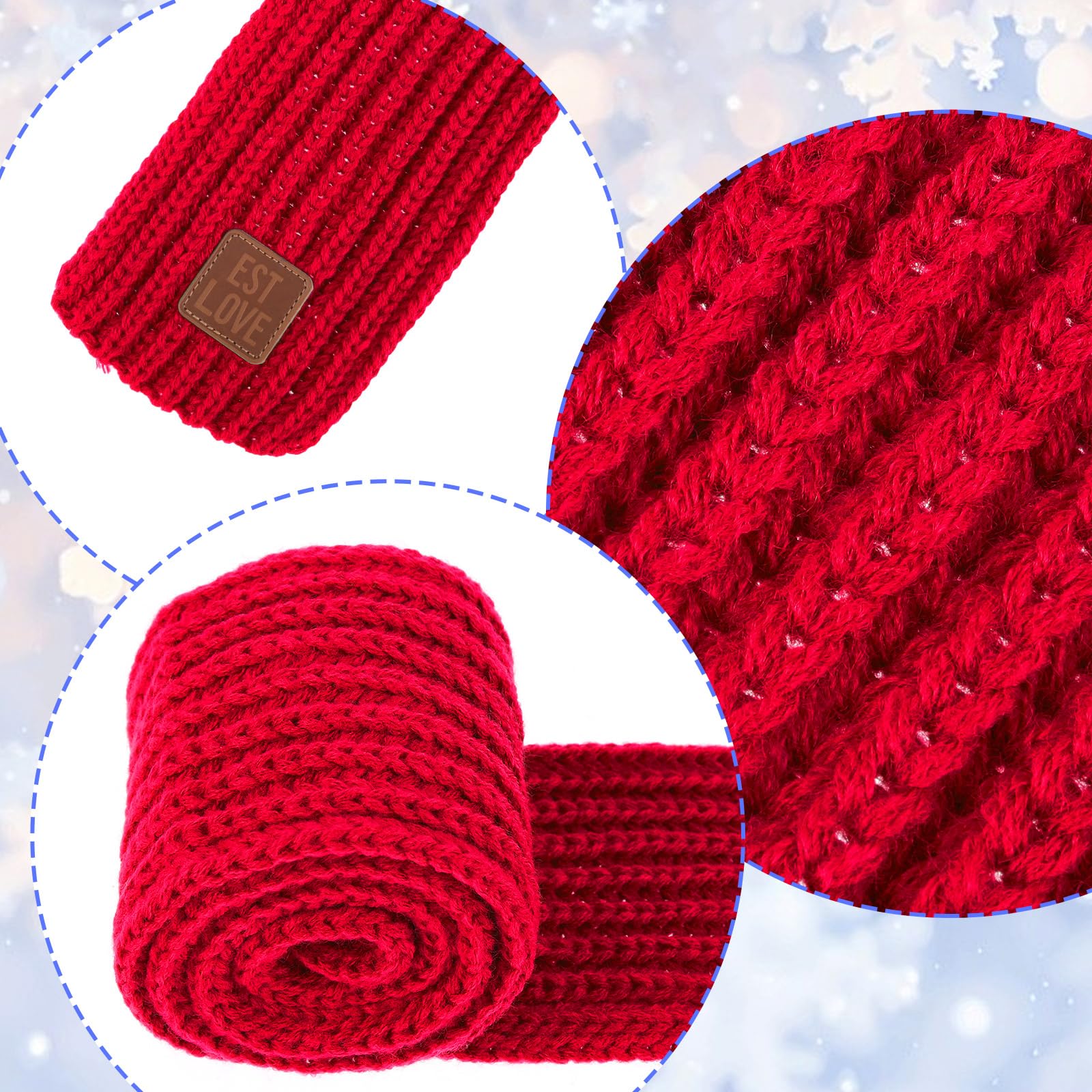 Abeillo Warm Kids Winter Knit Scarves Soft Knitted Neck Warmer Scarf Warm Scarves Wrap for Boys Girls