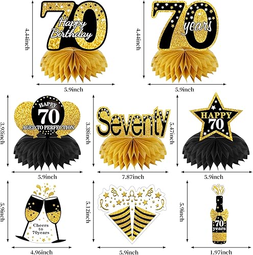 Miniatura 9 de Kit de 36 piezas de decoración de cumpleaños 40 para hombres y mujeres, globos de feliz cumpleaños número 40, globos de panal de abeja, suministros