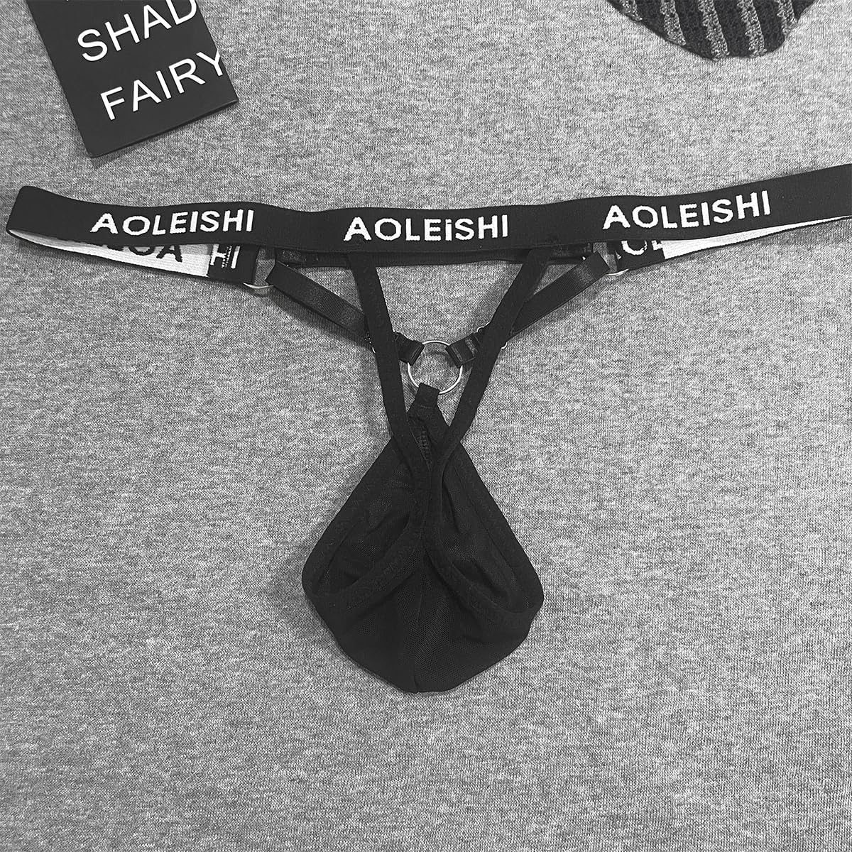 Mens Sexy Lace G String Underwear, Male T-back Thongs Sheer Bulge Pouch Panties Sissy Lingerie - Image 4