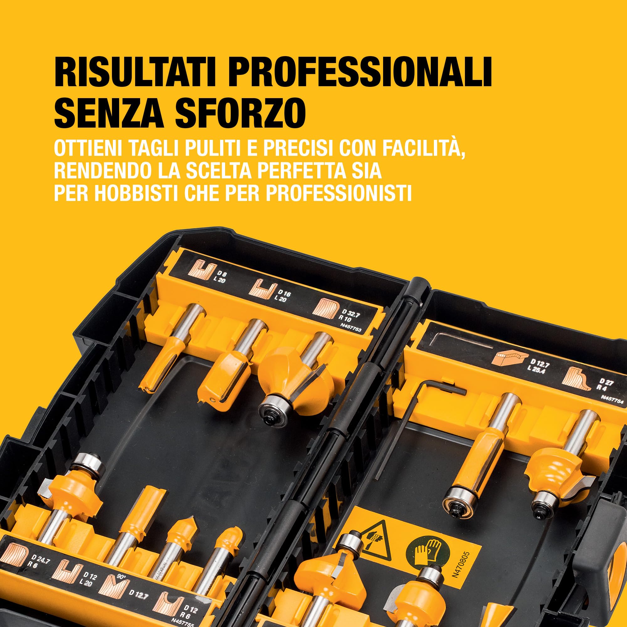 DEWALT Set di punte da fresatura da 8 mm, 12 pezzi, DT90016-QZ